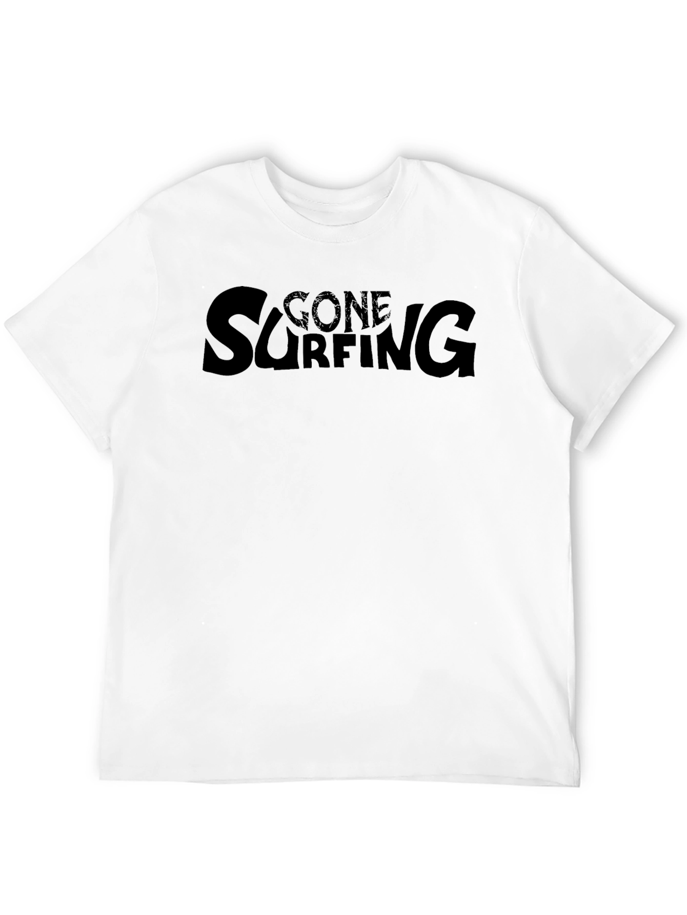 Black Gone Surfing Graphic Tee - Black Cotton T-Shirt view 12