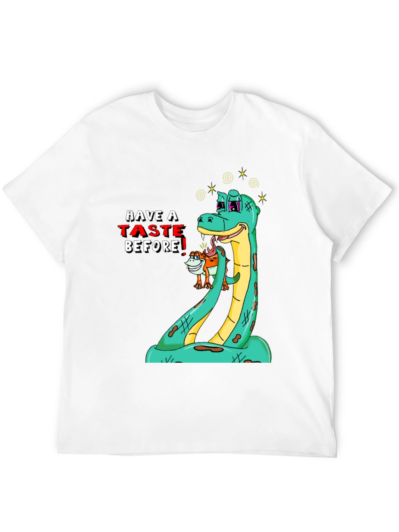 Black Funny Snake Tasting T-Shirt view 12