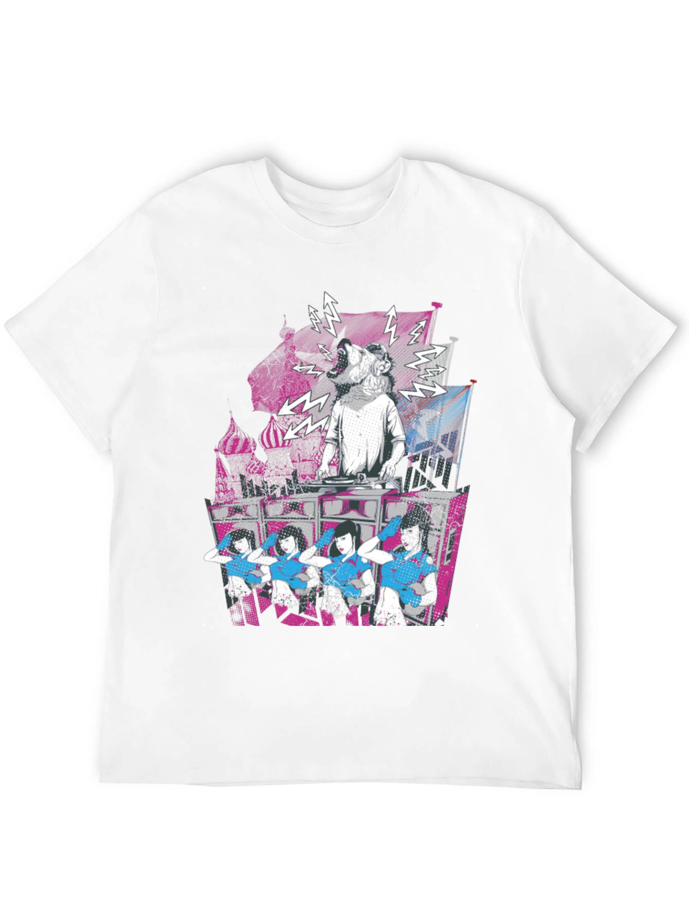 Black DJ Dog & Dancing Girls Graphic T-Shirt view 12