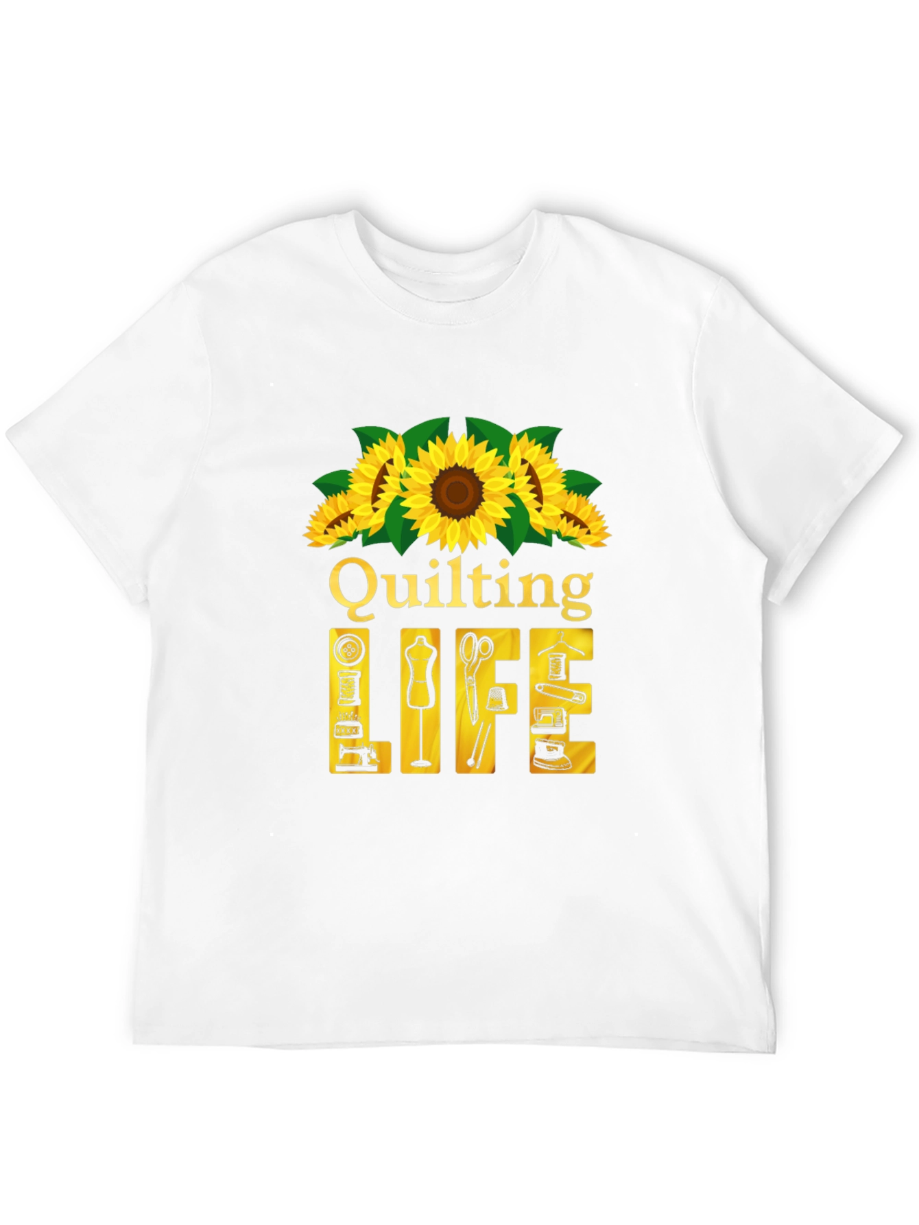 Black Quilting Life T-Shirt: Sunflower Edition view 12