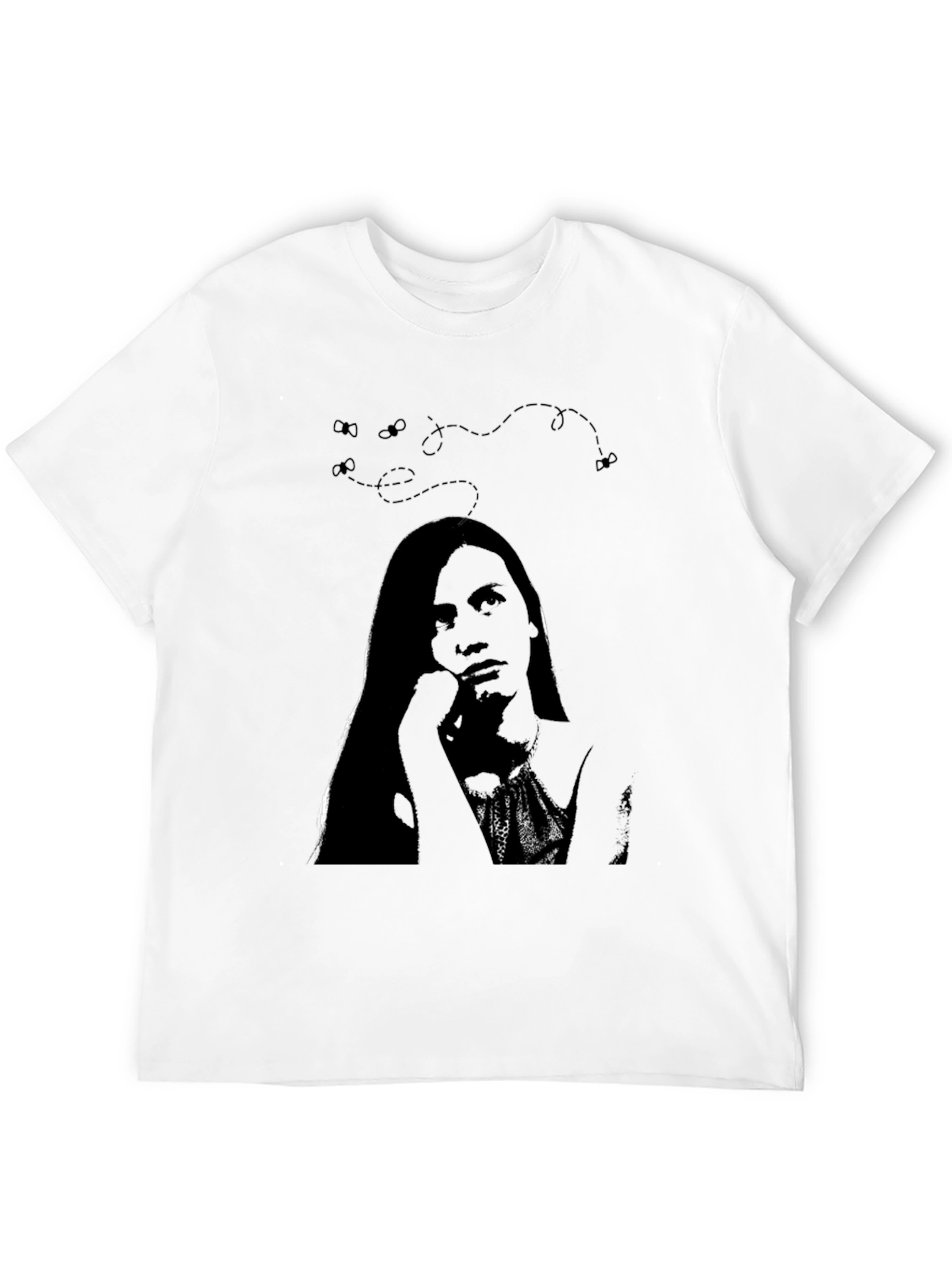 Black Graphic Tee - Woman Portrait Design - 12