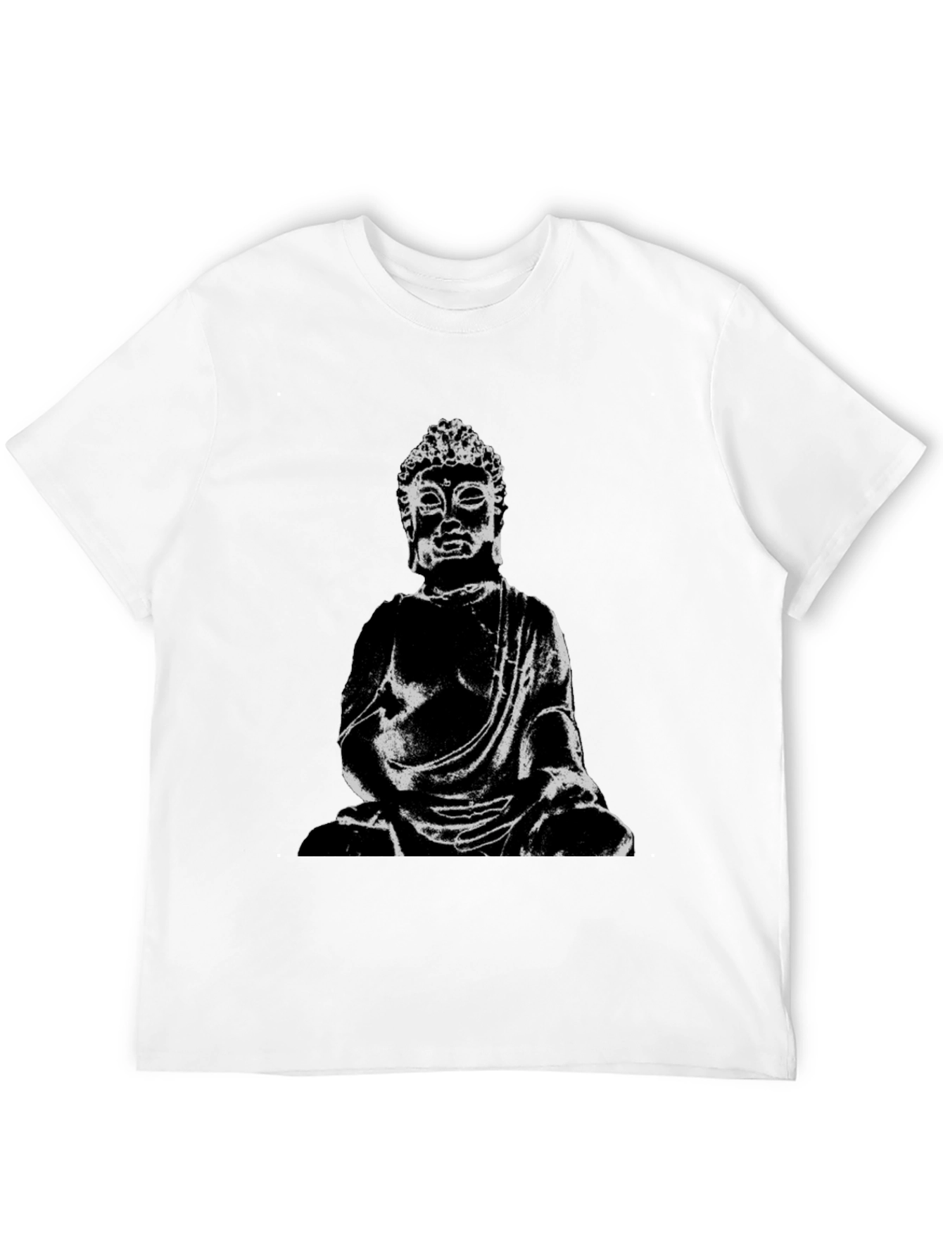 Black Buddha Graphic Print Black T-Shirt view 12