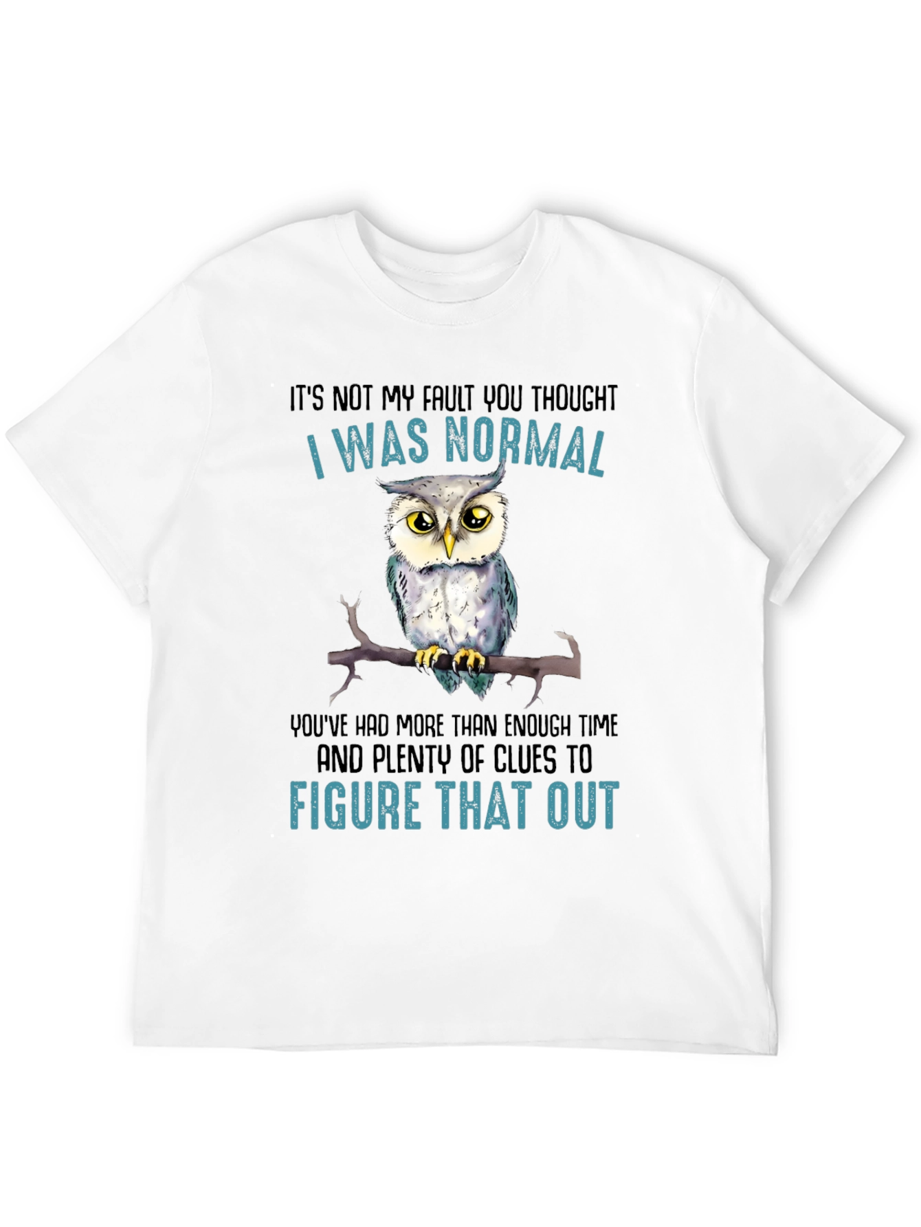 Black It's Not My Fault Owl T-Shirt view 12