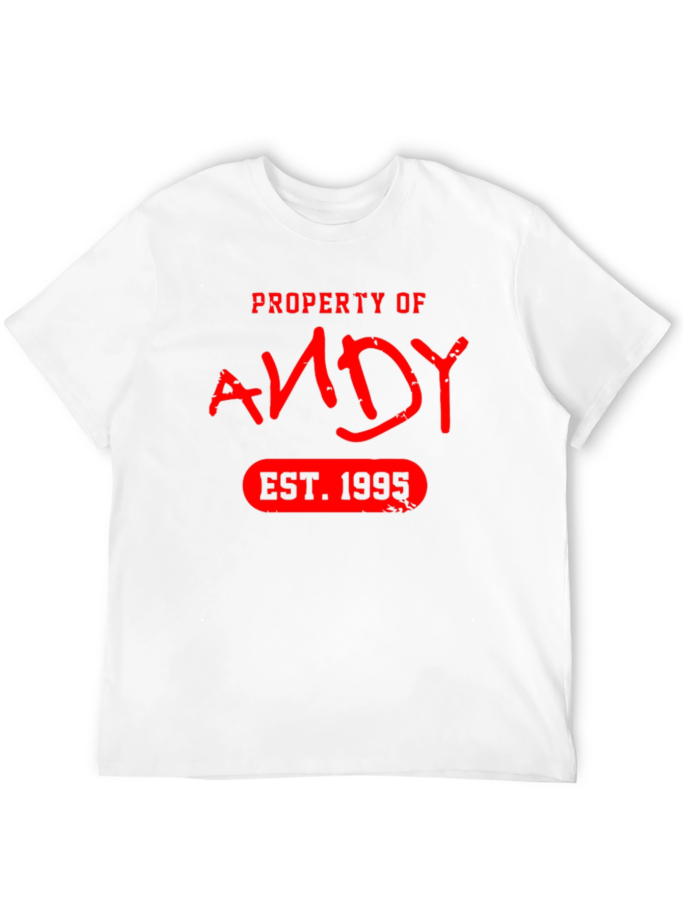 Black Property of Andy EST. 1995 T-Shirt view 12