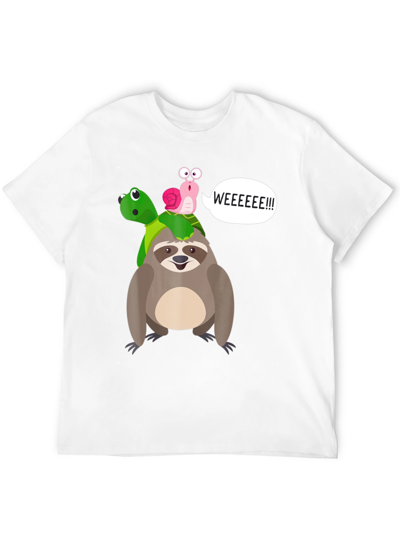 Black Sloth, Turtle, and Snail Graphic Tee view 12