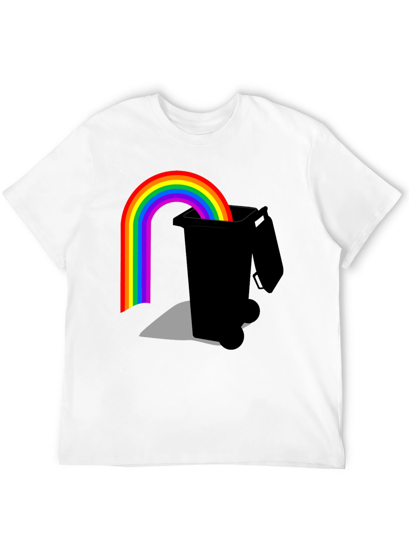Black Rainbow Trash Bin Graphic Tee - Black view 12