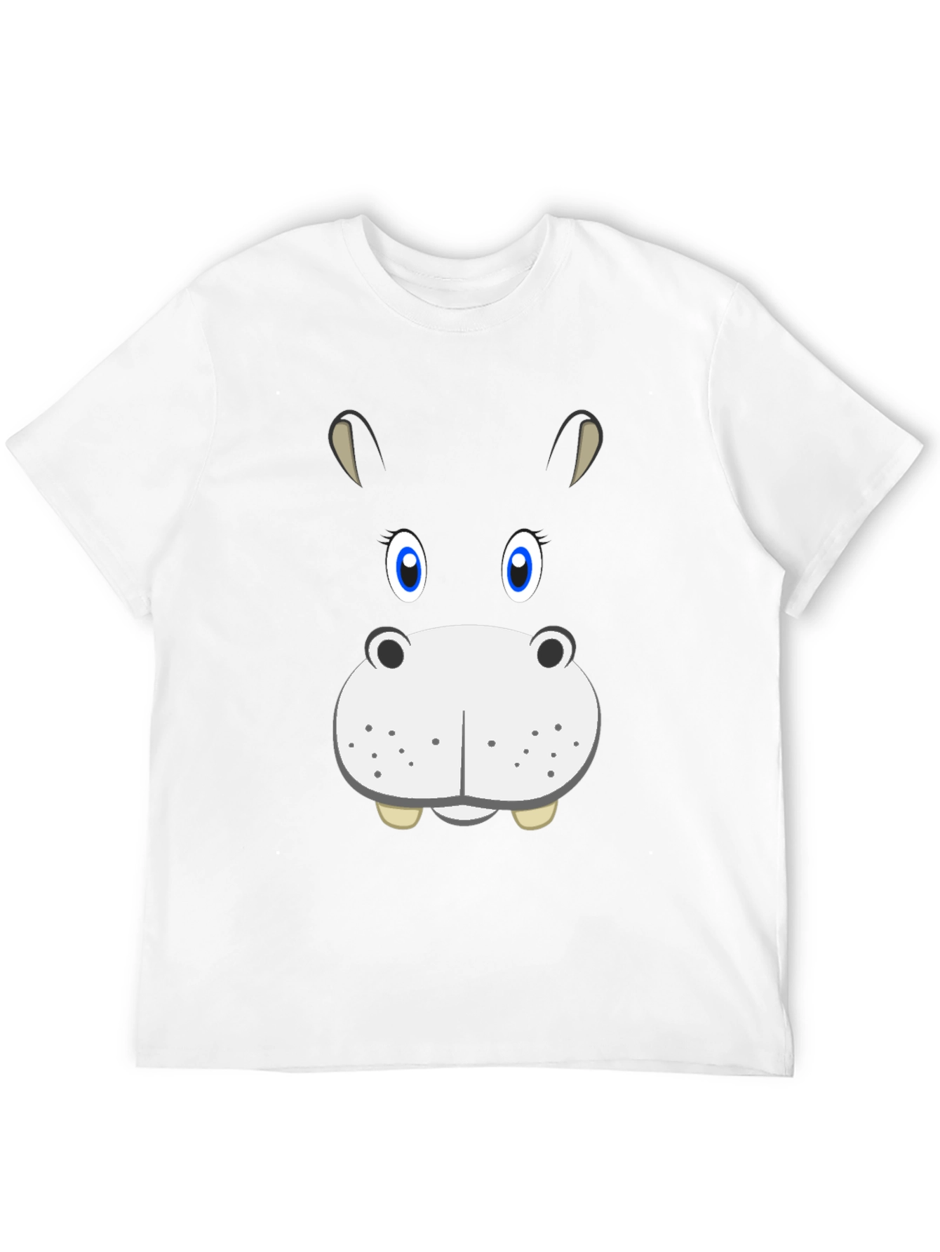 Black Hippo Face Graphic Tee - Fun Cartoon Animal Shirt view 12
