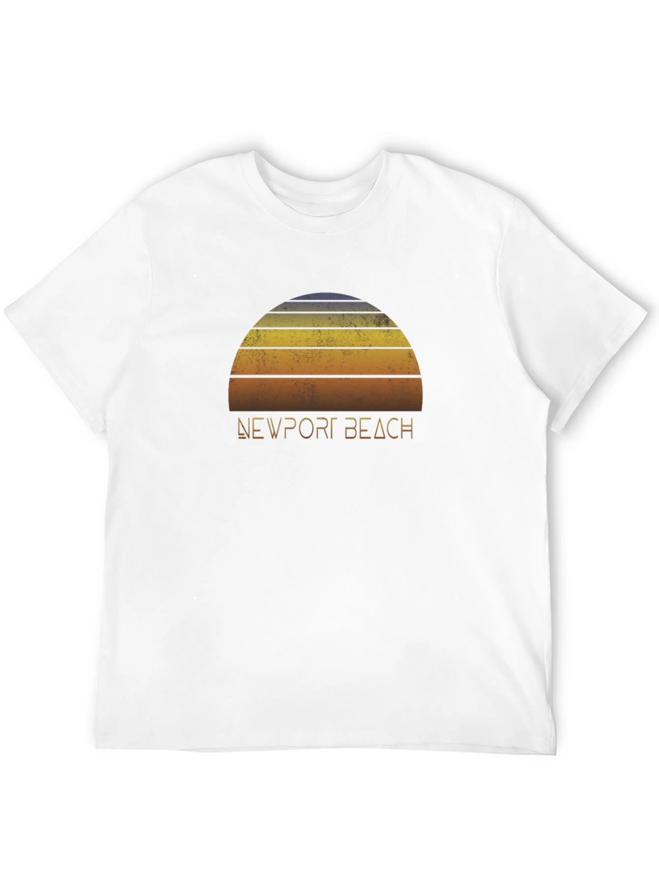 Black Newport Beach Retro Sunset Graphic Tee view 12