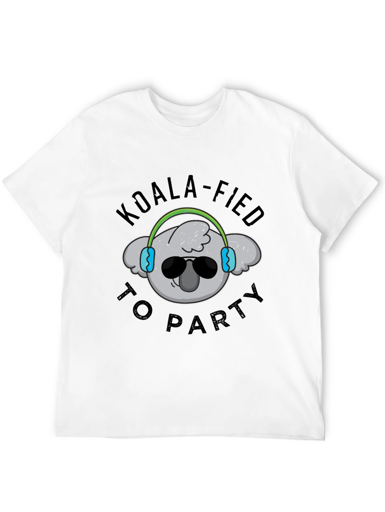 Black Koala-fied to Party Black T-Shirt view 12