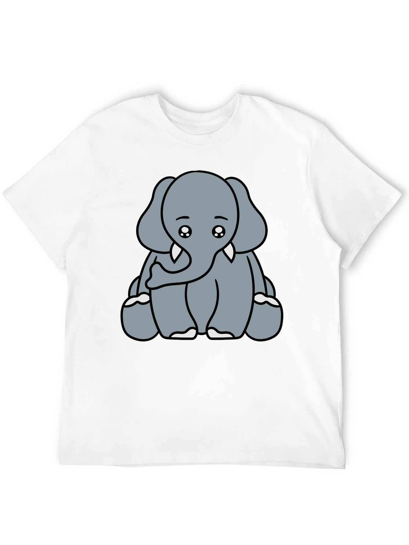 Black Cute Elephant Graphic Tee - Soft Cotton Blend view 12
