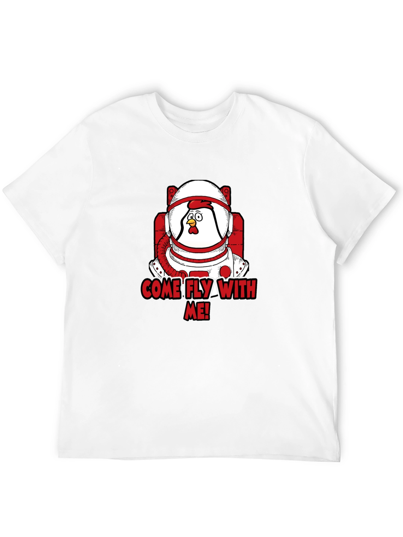 Black Astronaut Chicken T-Shirt - Come Fly With Me! view 12
