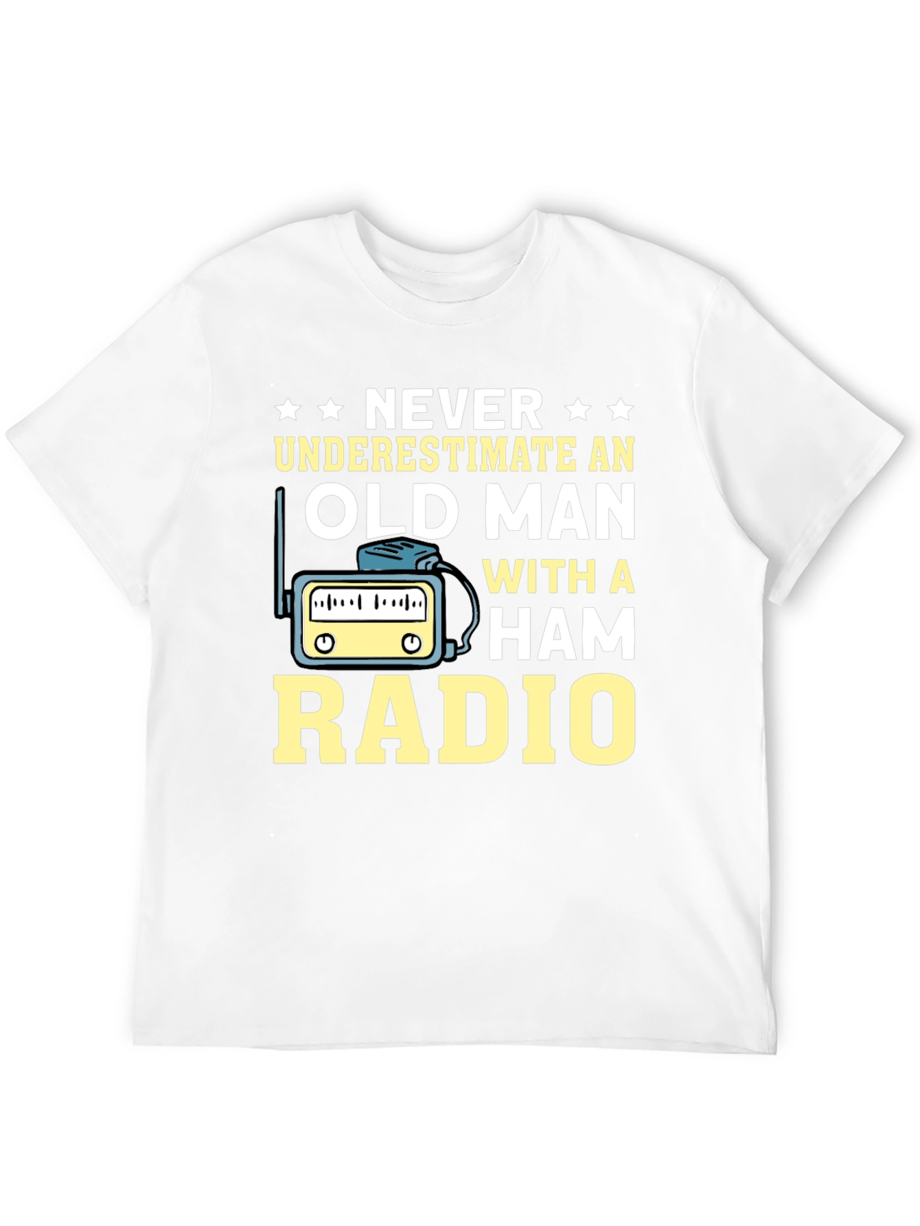 Black Ham Radio Old Man T-Shirt - Black view 12