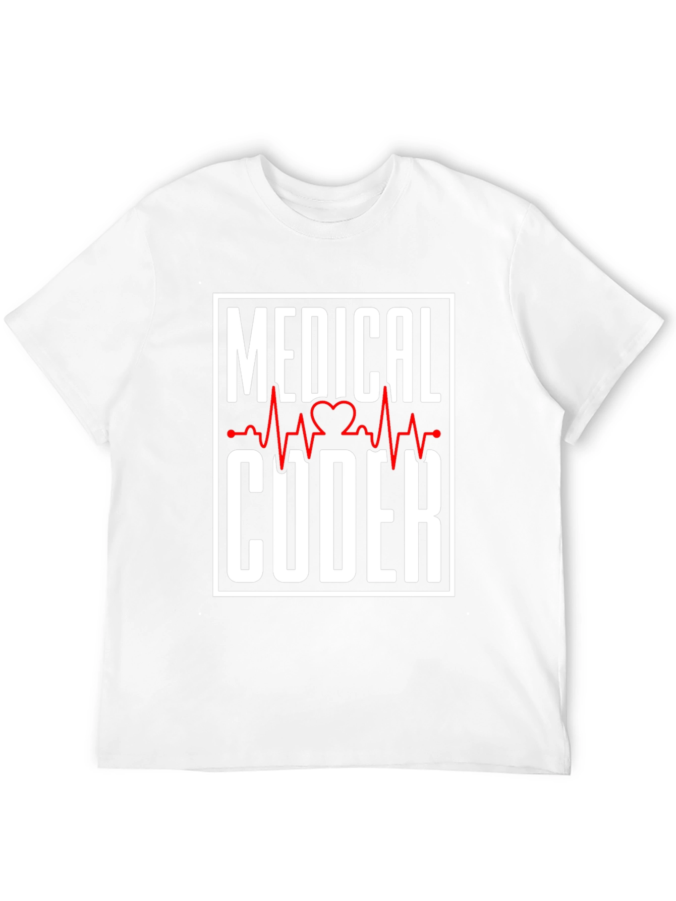 Black Medical Coder Heartbeat Graphic T-Shirt view 12