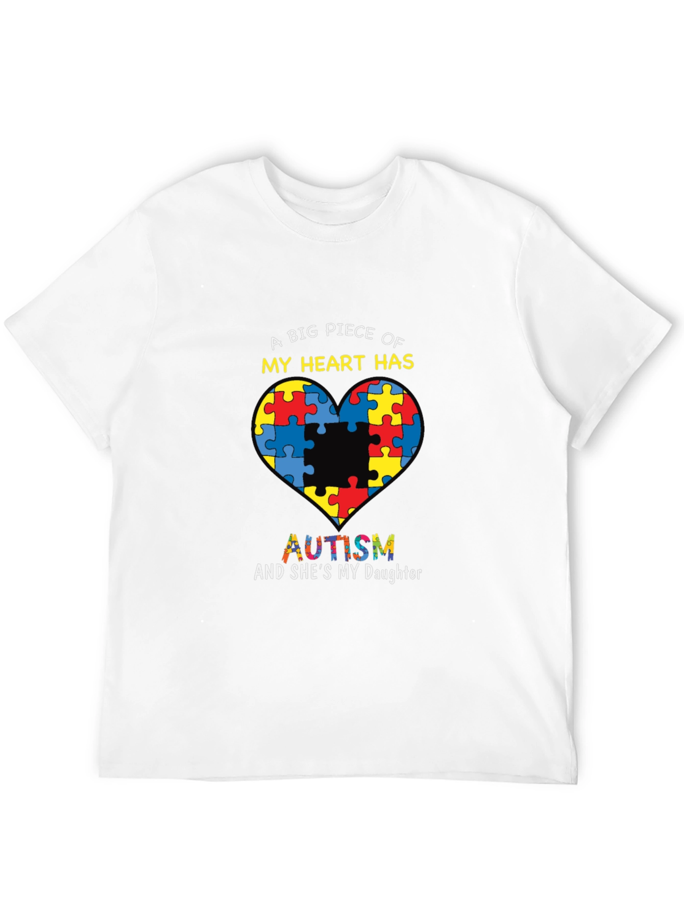 Black Autism Awareness T-Shirt: A Big Piece of My Heart view 12