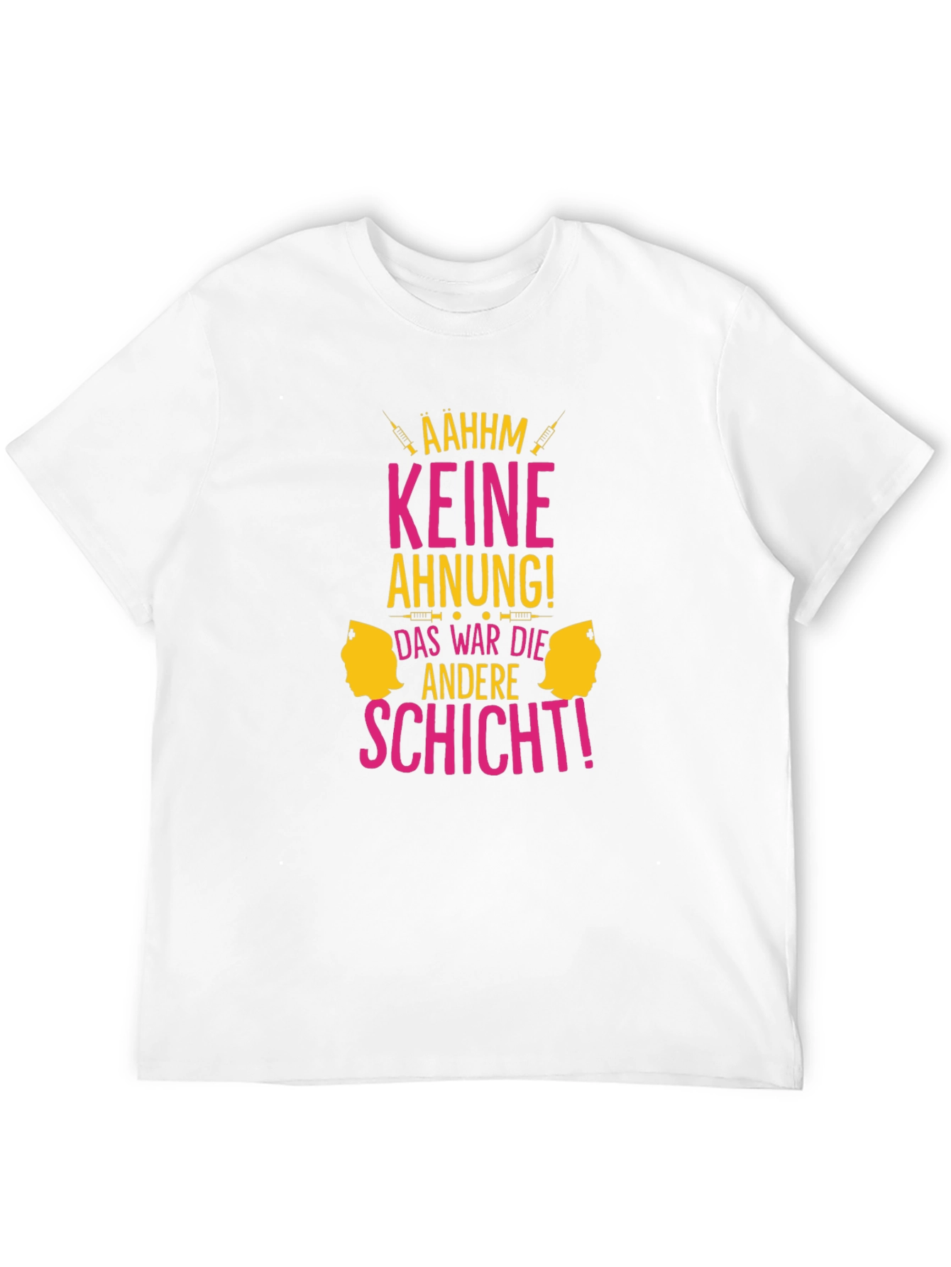 Black Funny Nurse T-Shirt - Keine Ahnung! Design view 12