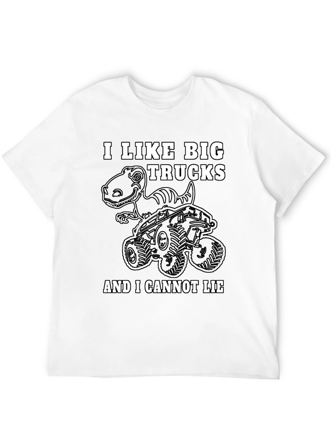 Black Big Trucks and Dinosaurs T-Shirt view 12