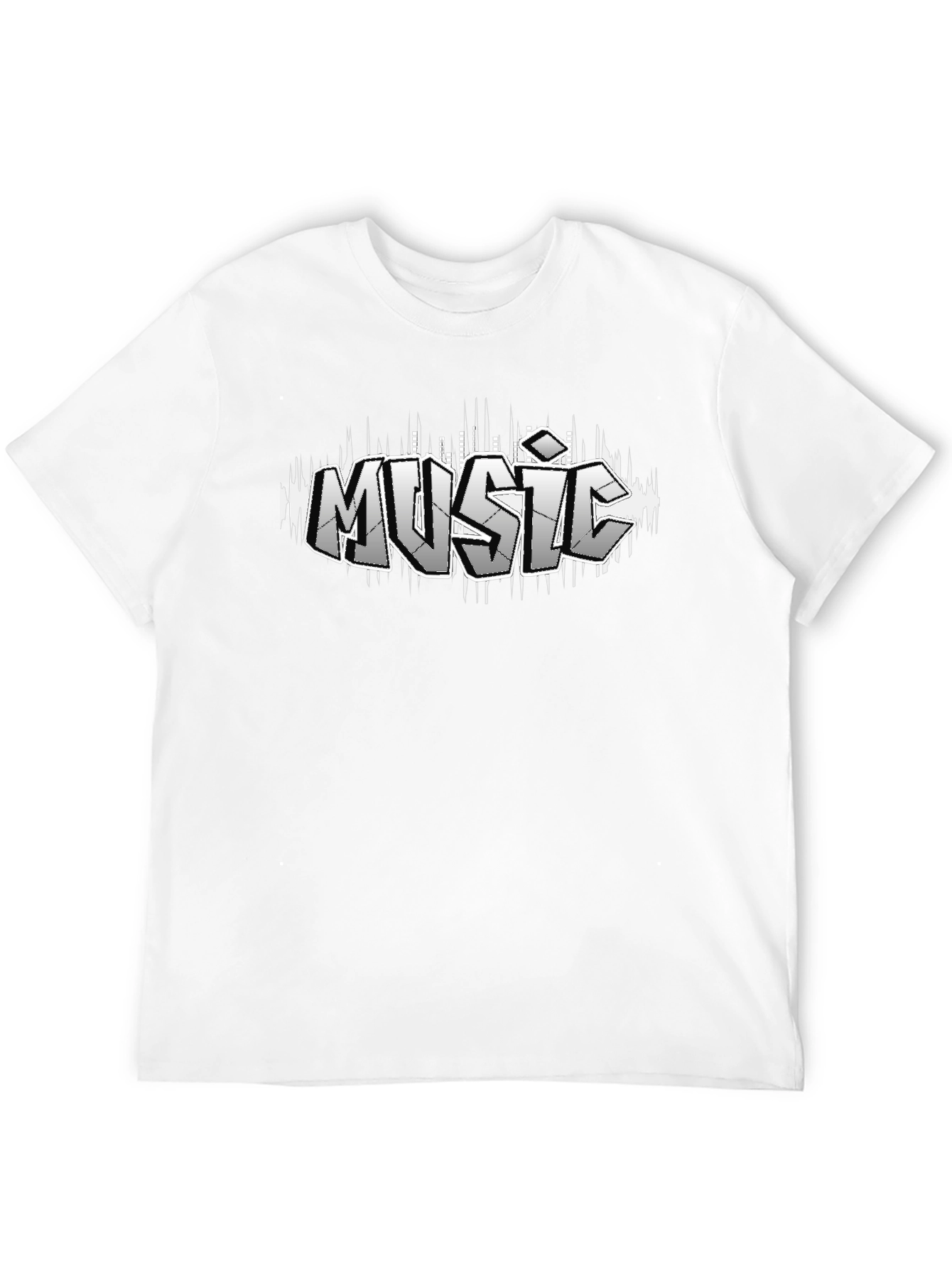 Black Music Graffiti Style Black T-Shirt view 12