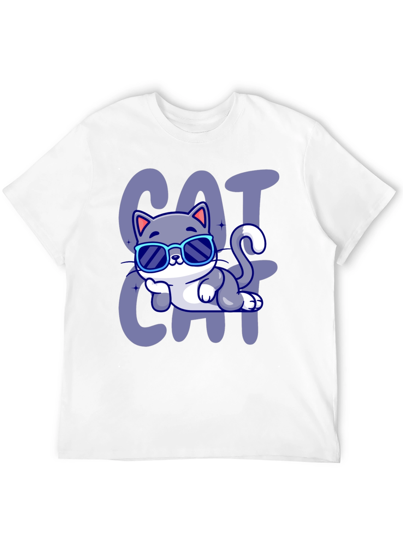 Black Cool Cat Cartoon T-Shirt view 12