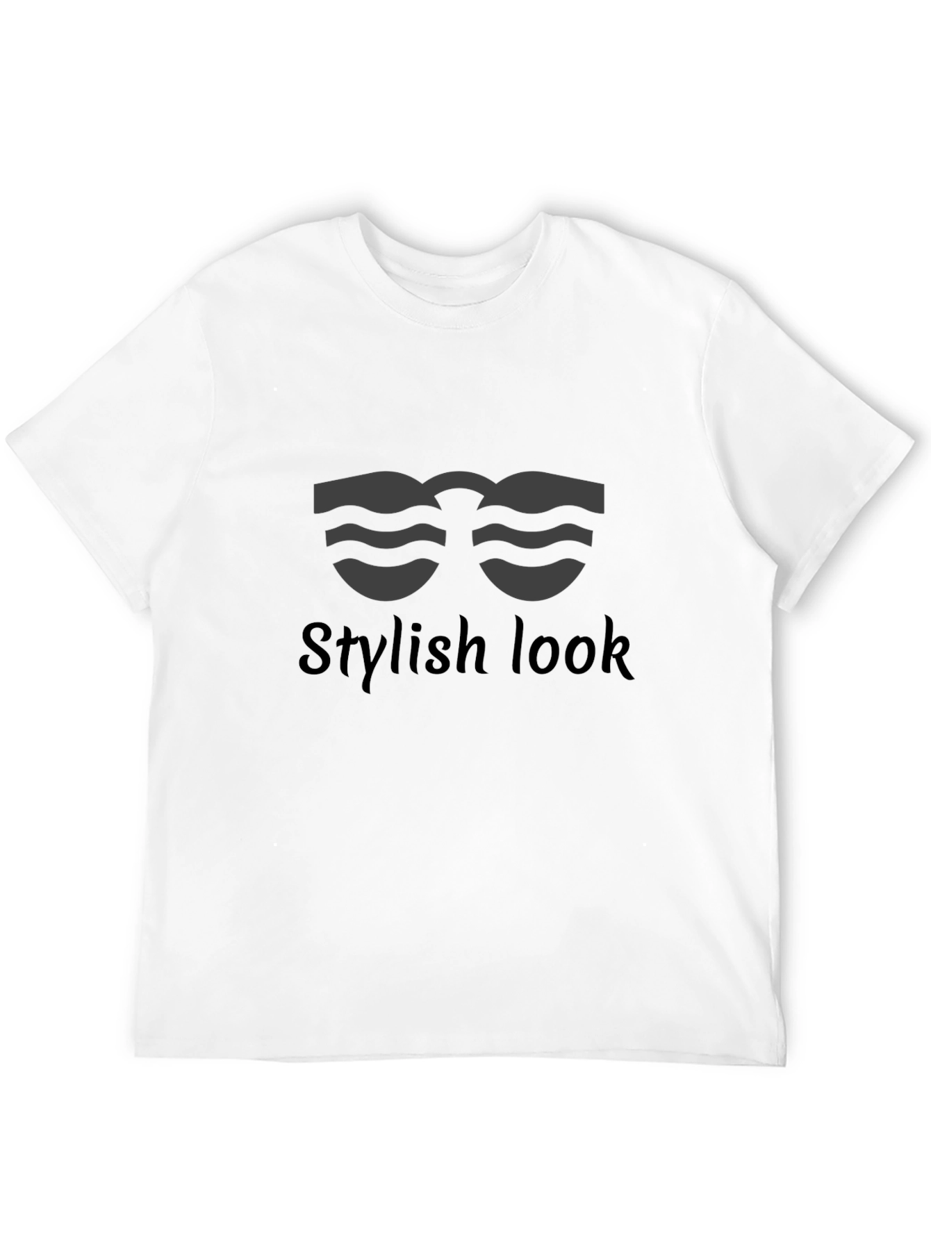 Black Stylish Look Graphic Tee - Men's Black T-Shirt view 12