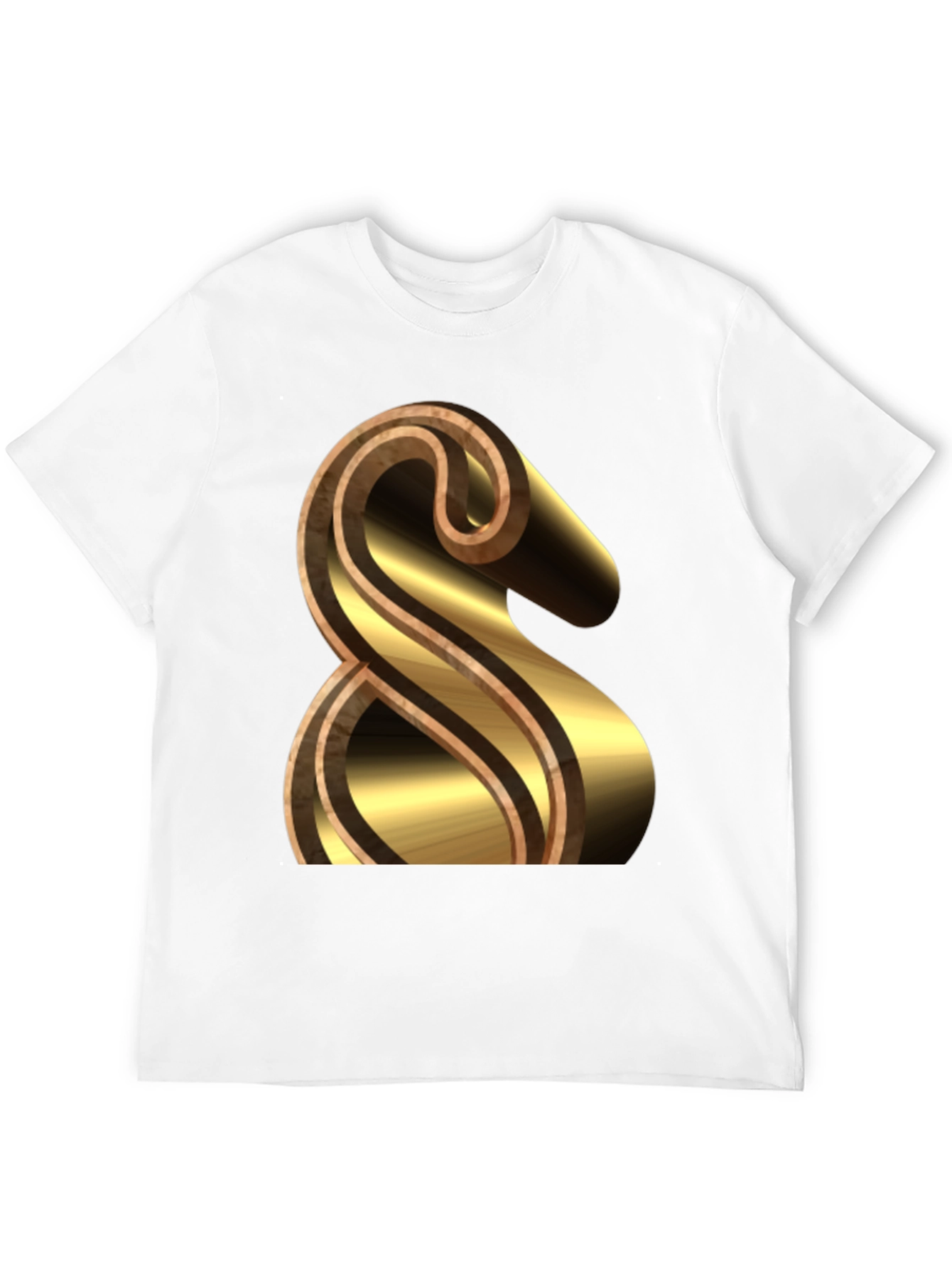 Black Stylish Black Tee with Gold & Brown Ampersand Design view 12