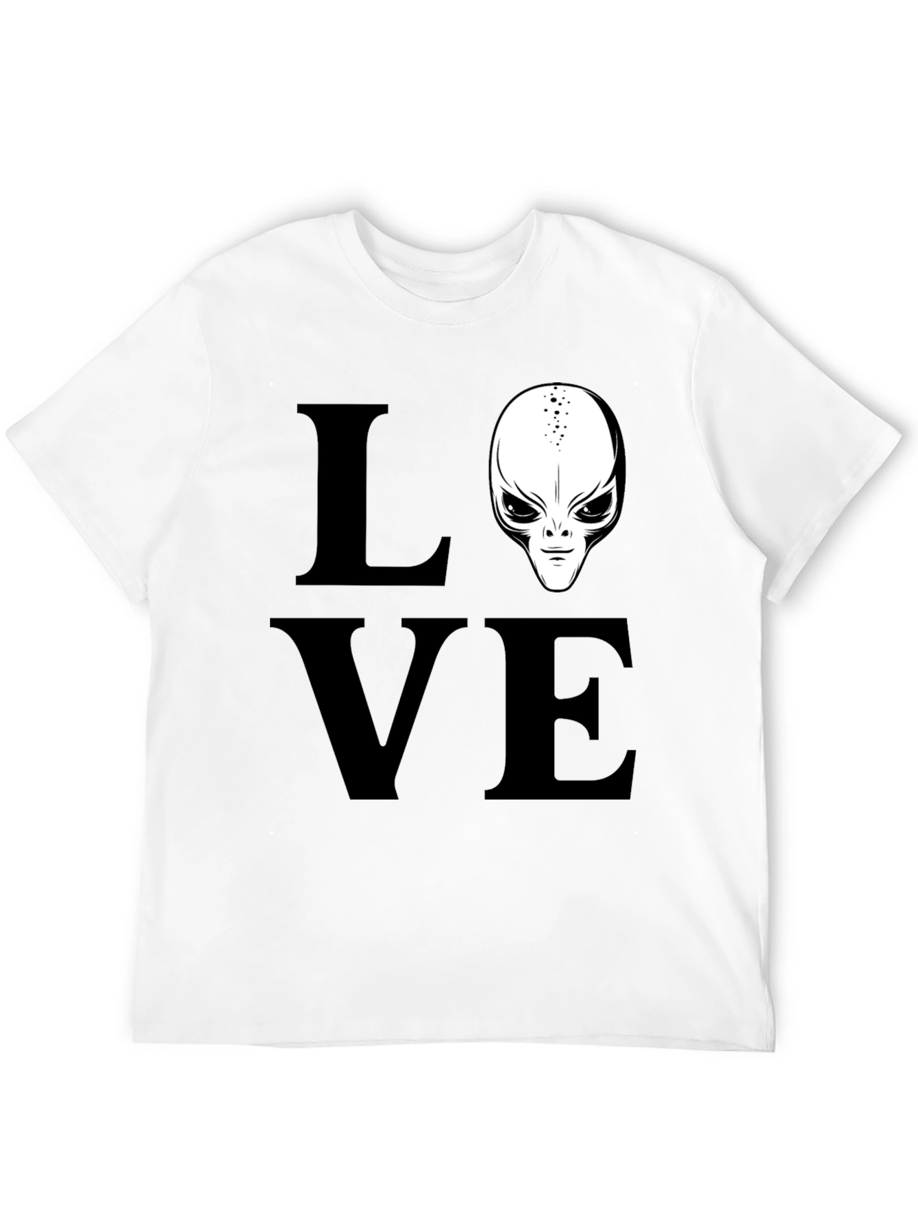 Black Love Alien Black T-Shirt, Sci-Fi Design view 12