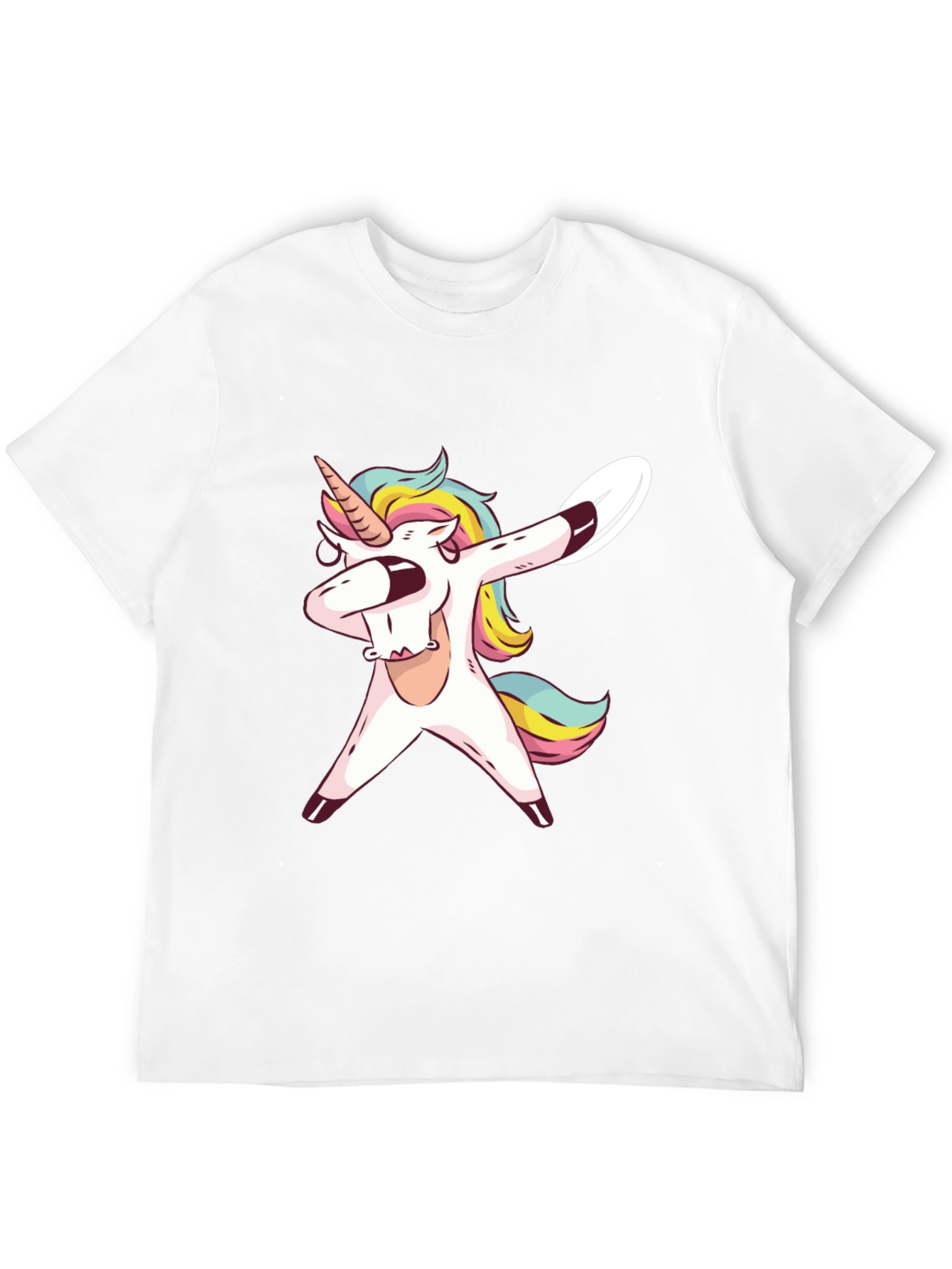 Black Dabbing Unicorn Graphic Tee - Black Cotton T-Shirt view 12