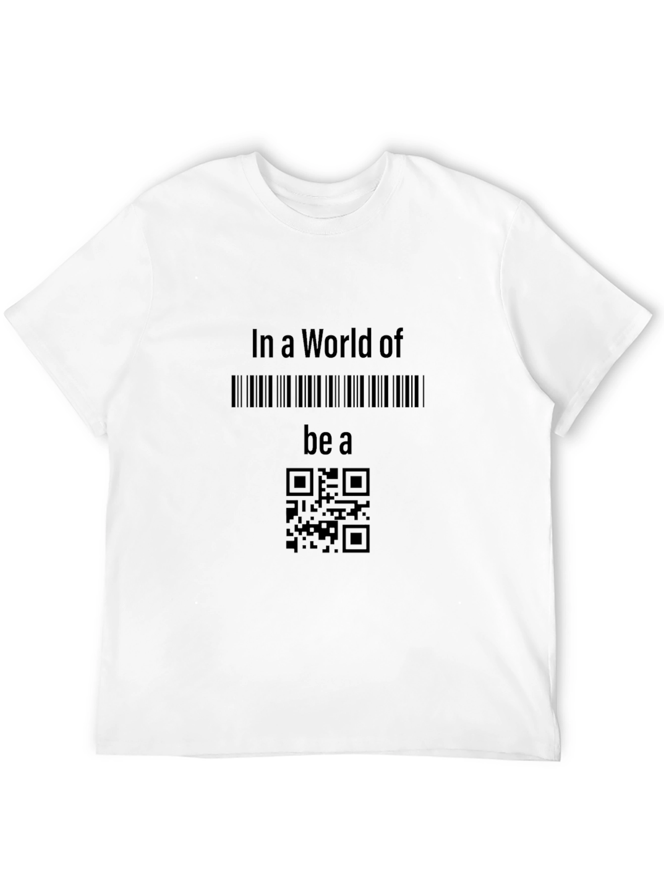 Black Be a QR Code T-Shirt - Unique Novelty Tee view 12