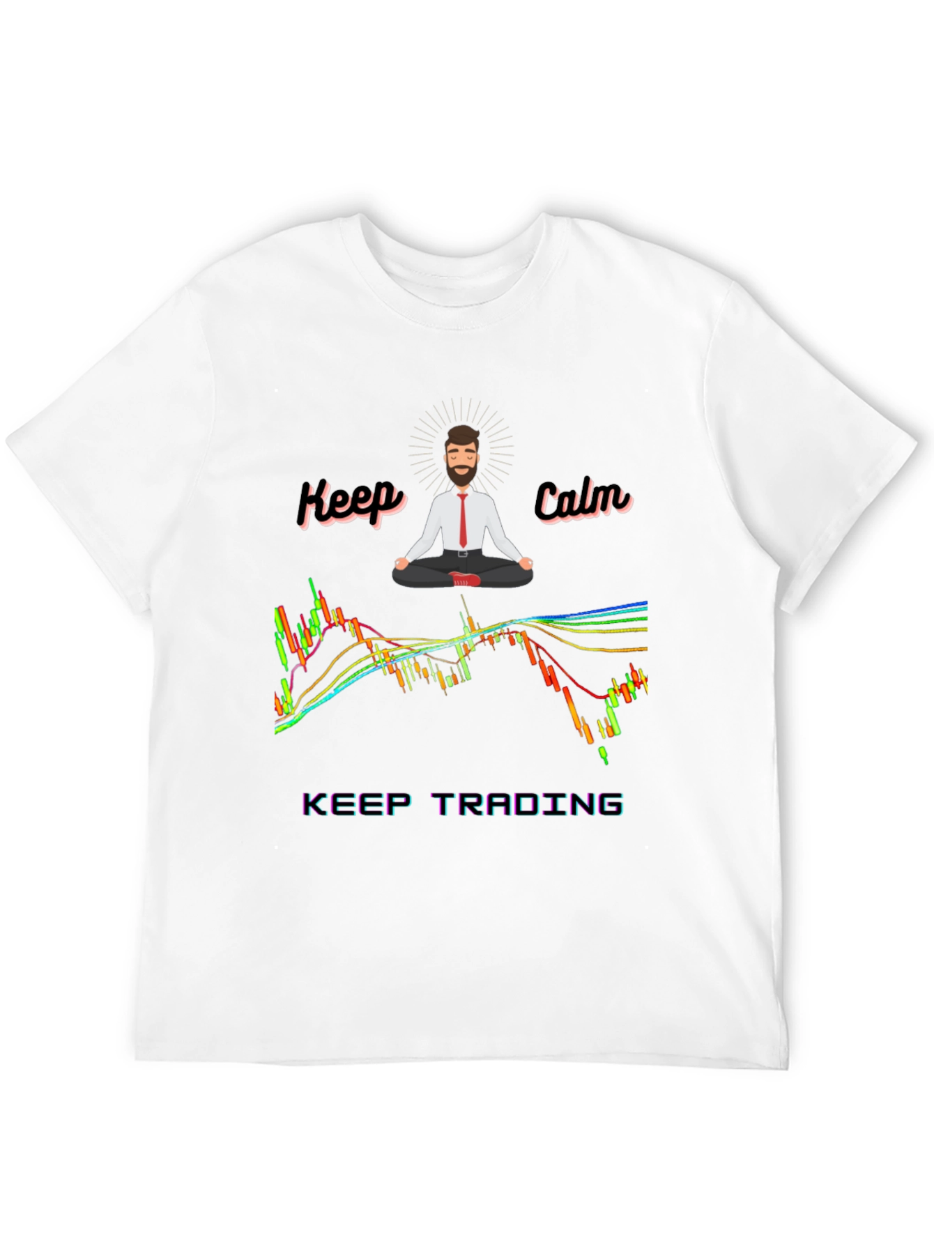 Black Keep Calm Trading T-Shirt - Black Cotton Blend view 12