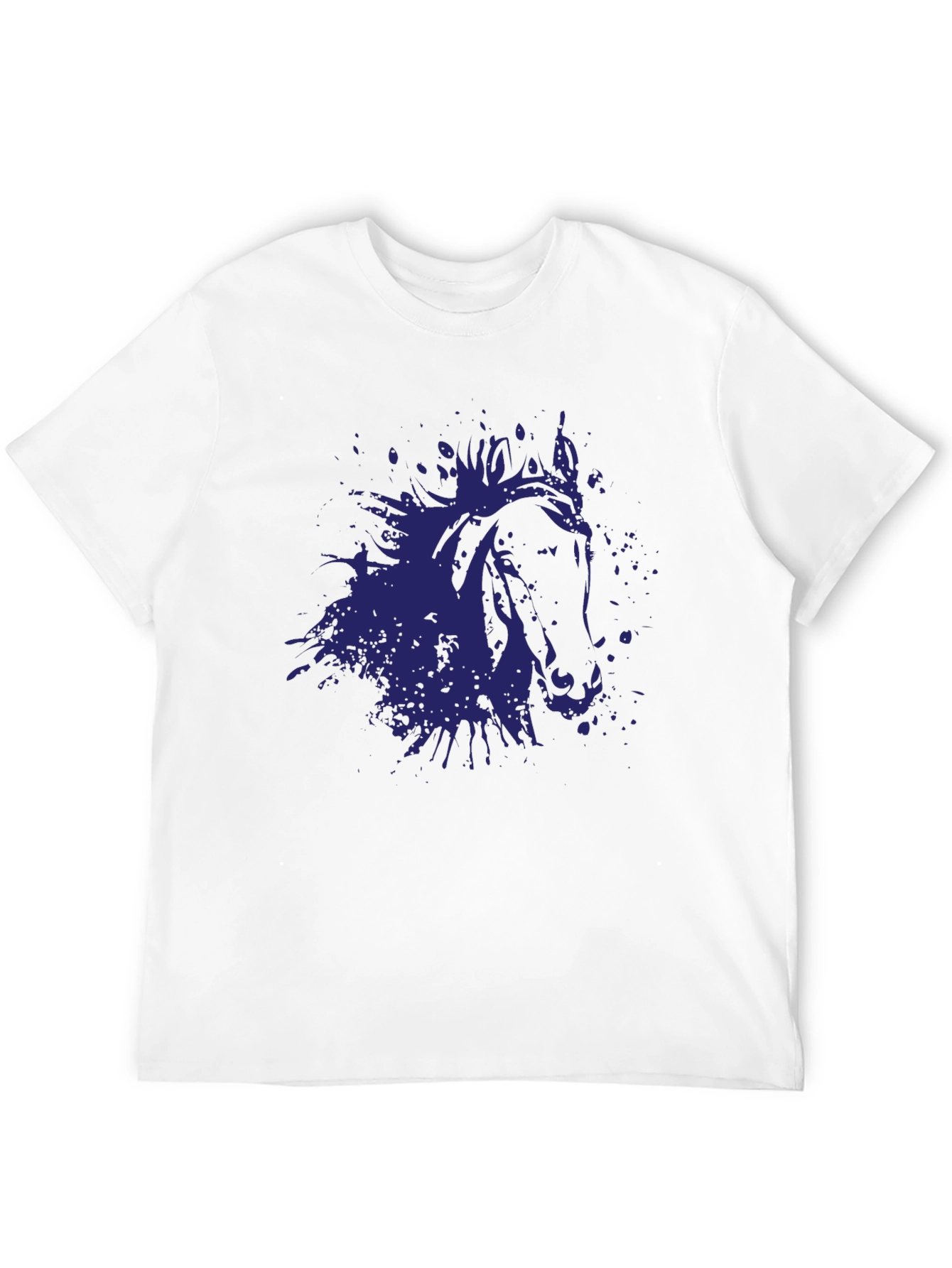 Black Abstract Horse Graphic Black T-Shirt view 12