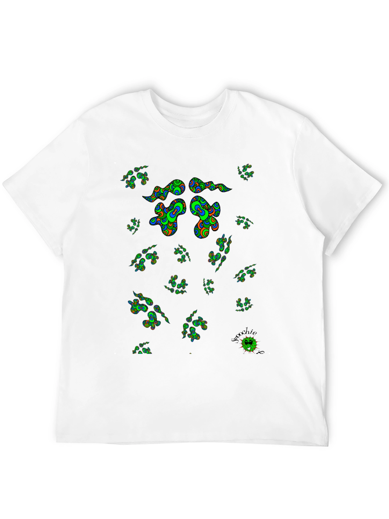 Black Psychedelic Green T-Shirt view 12