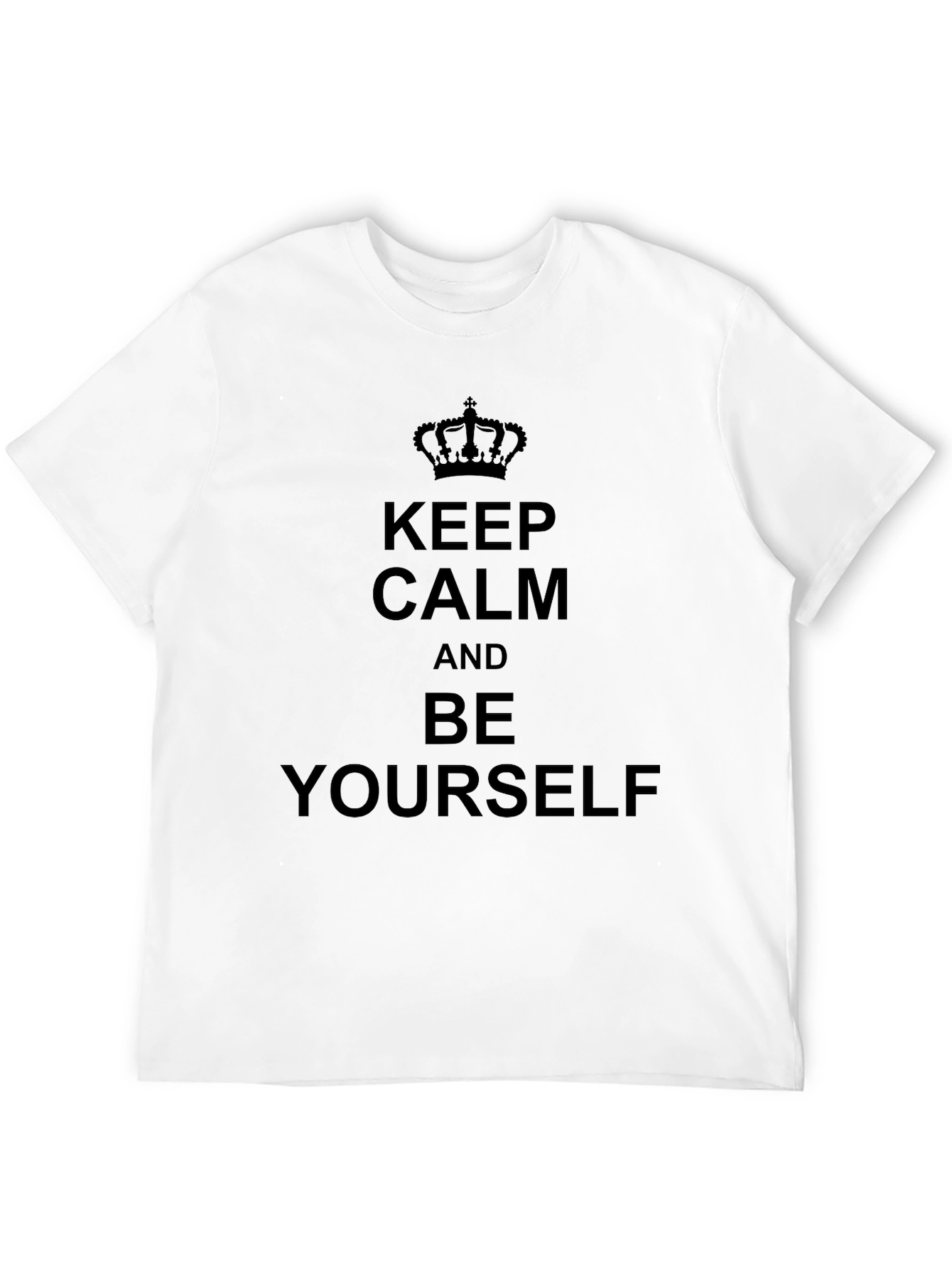 Black Keep Calm and Be Yourself Black T-Shirt view 12
