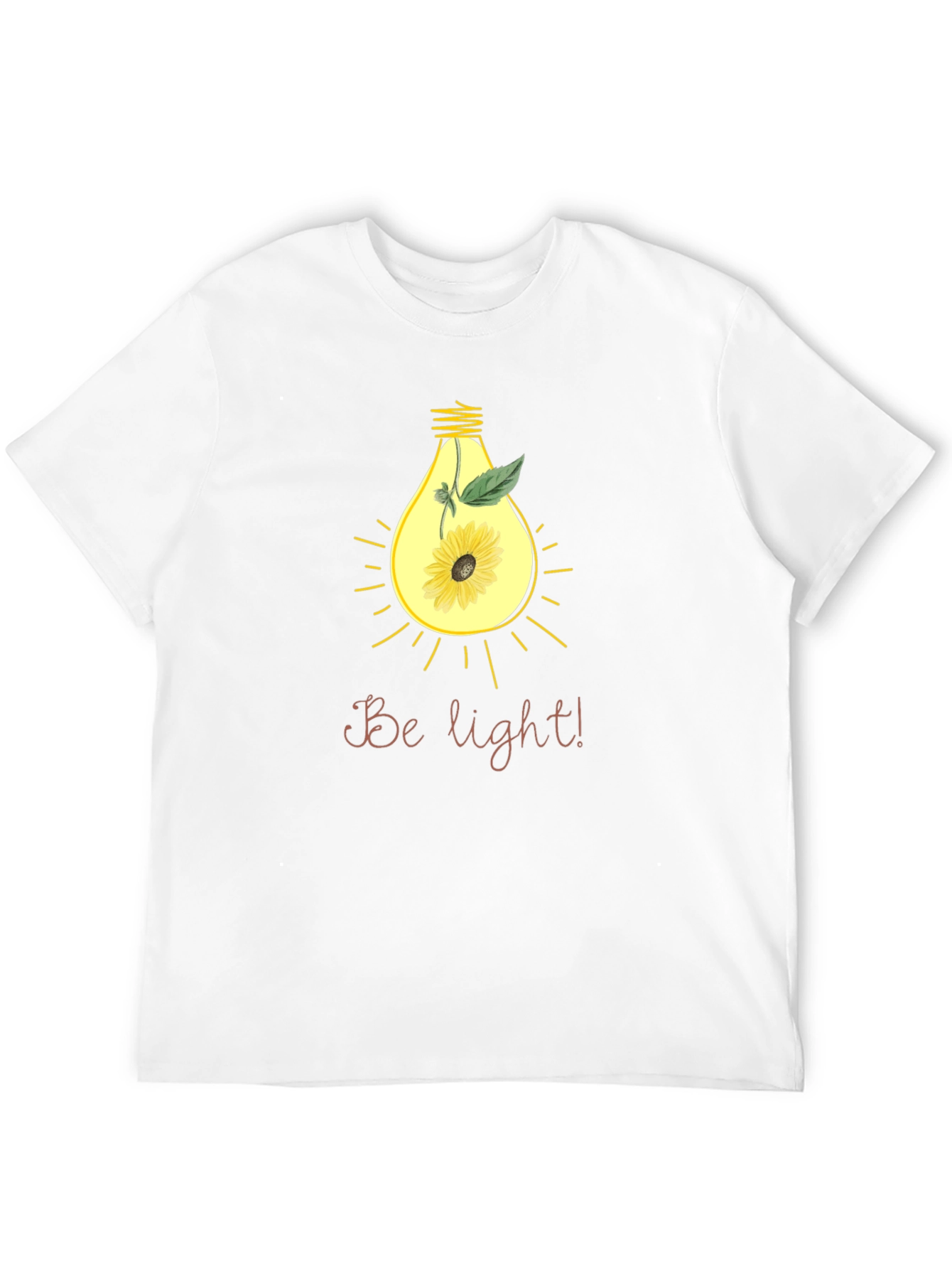 Black Be Light! Sunflower Bulb Graphic Black T-Shirt view 12
