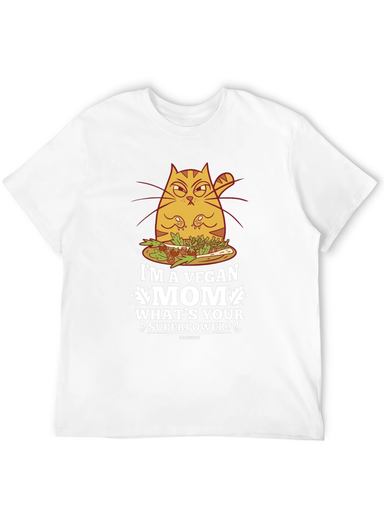 Black Vegan Mom T-Shirt - Funny Cat Design view 12