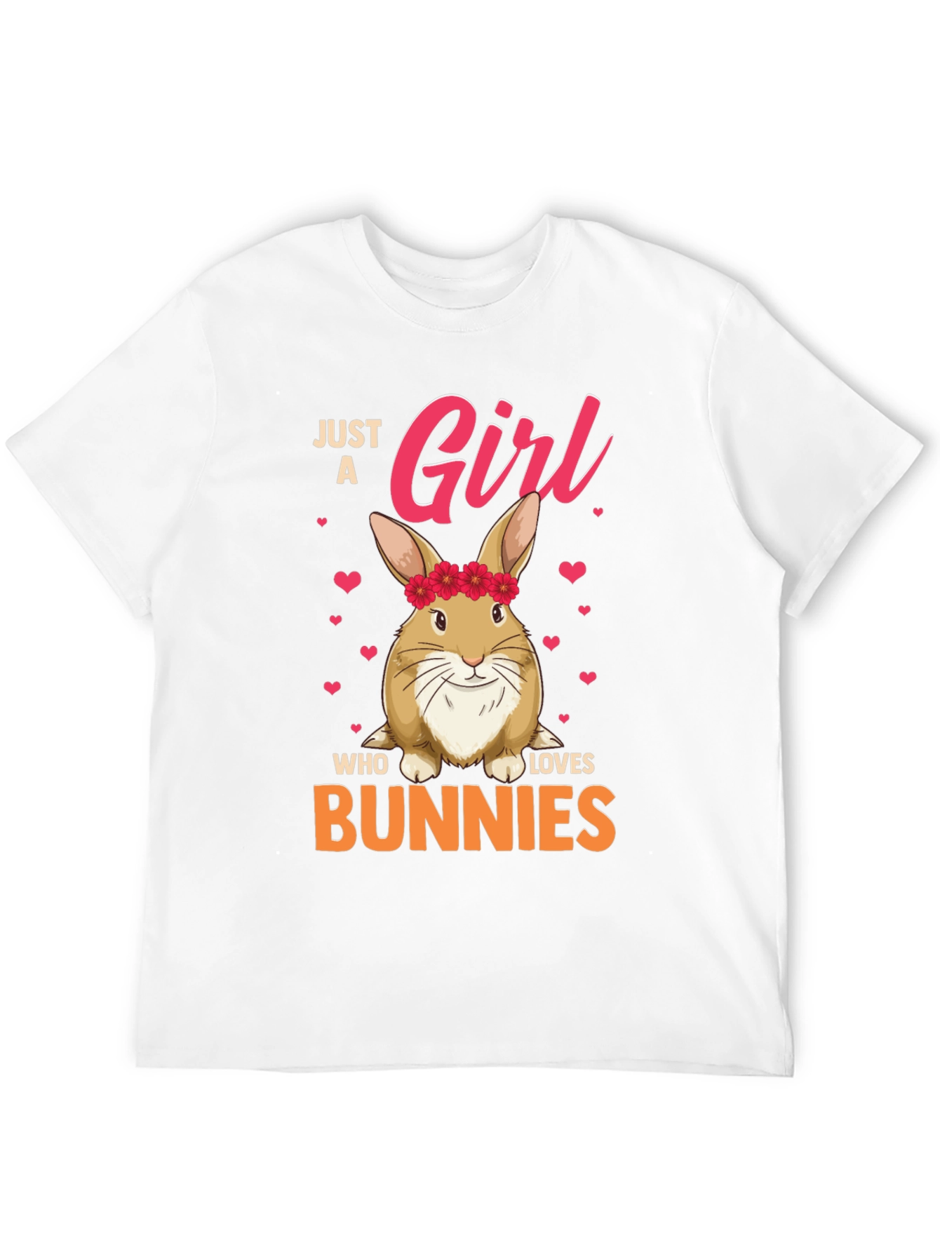 Black Just a Girl Who Loves Bunnies Graphic T-Shirt view 12