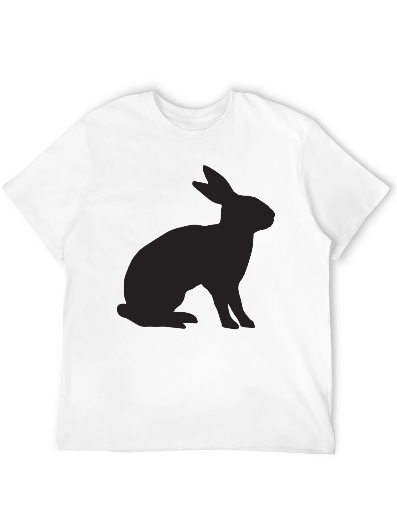 Black Rabbit Silhouette Tee - Stylish Black Cotton T-Shirt view 12