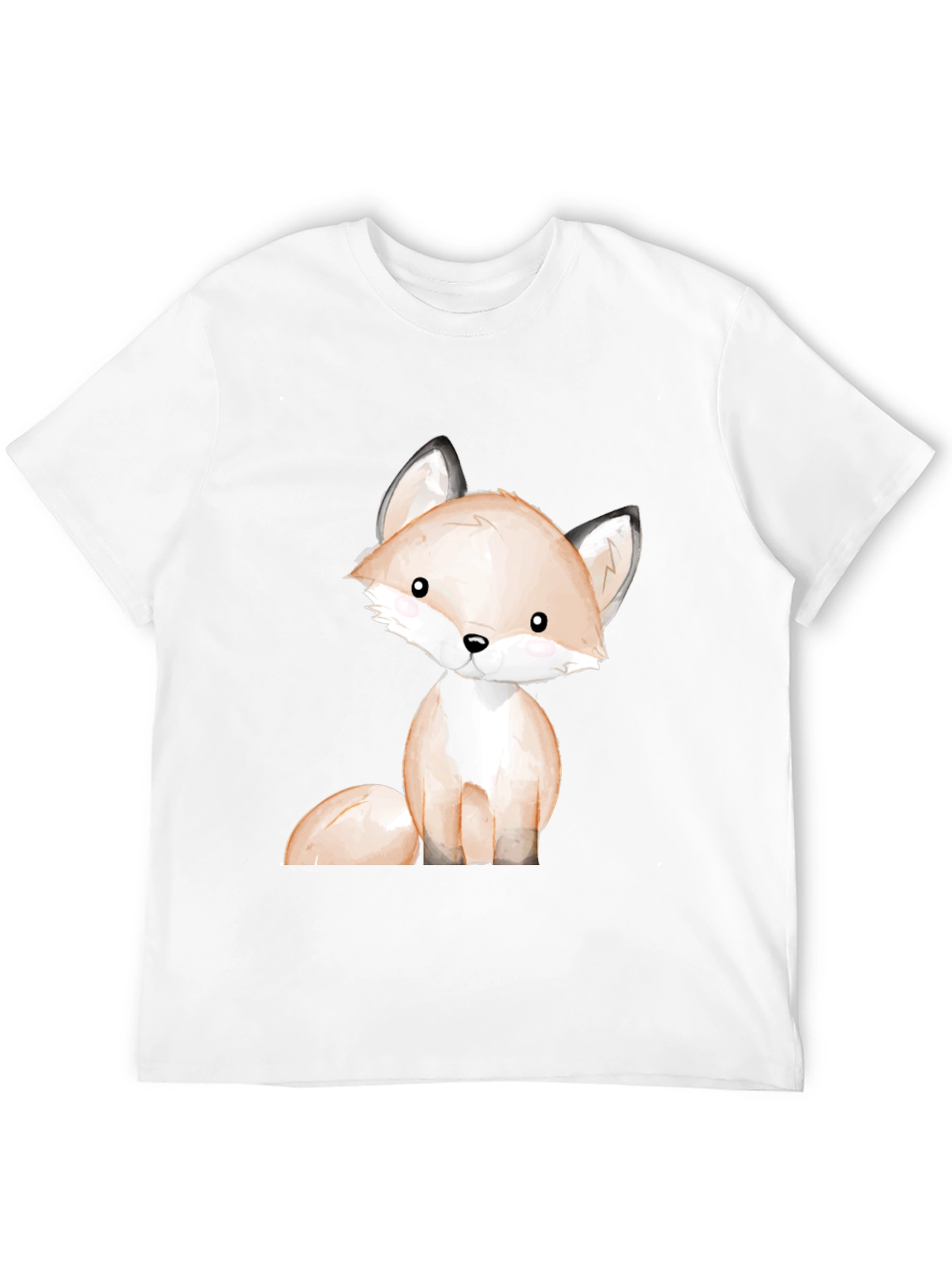 Black Cute Fox Graphic Tee - Unisex Black T-Shirt view 12