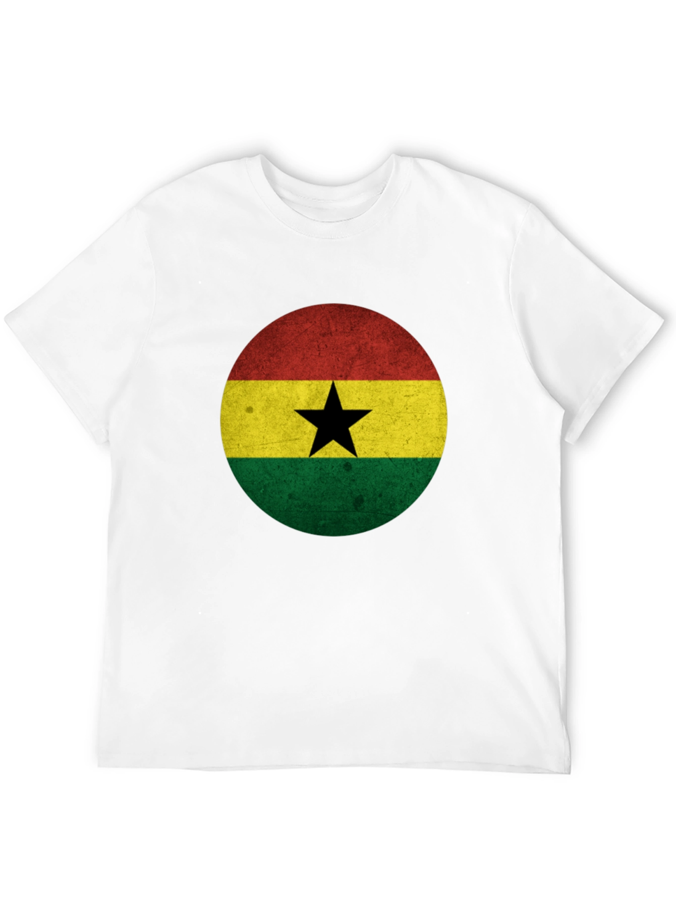 Ghana Flag Graphic T-Shirt - Mens Black Tee - 12