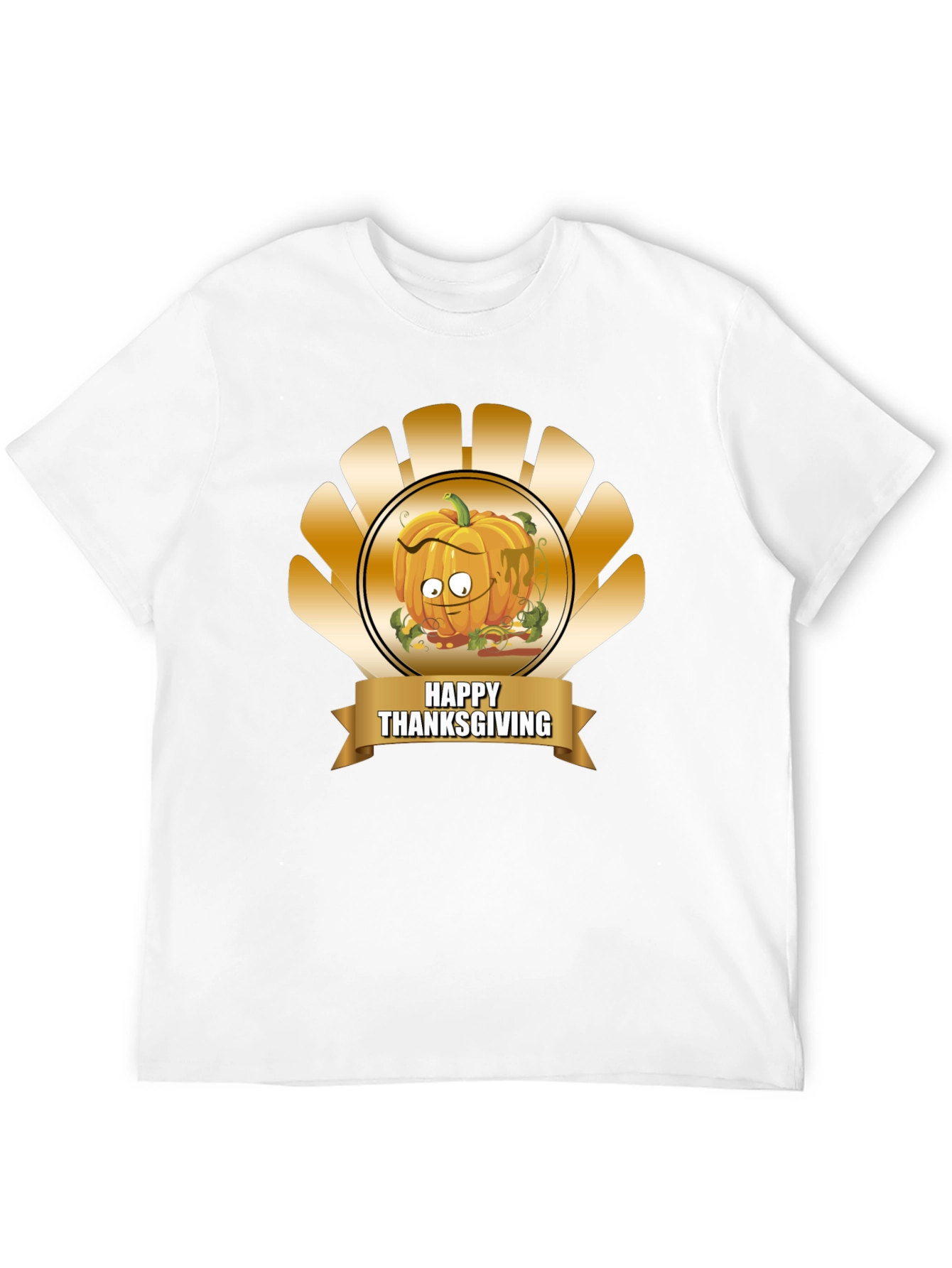 Black Thanksgiving Pumpkin Cartoon T-Shirt view 12