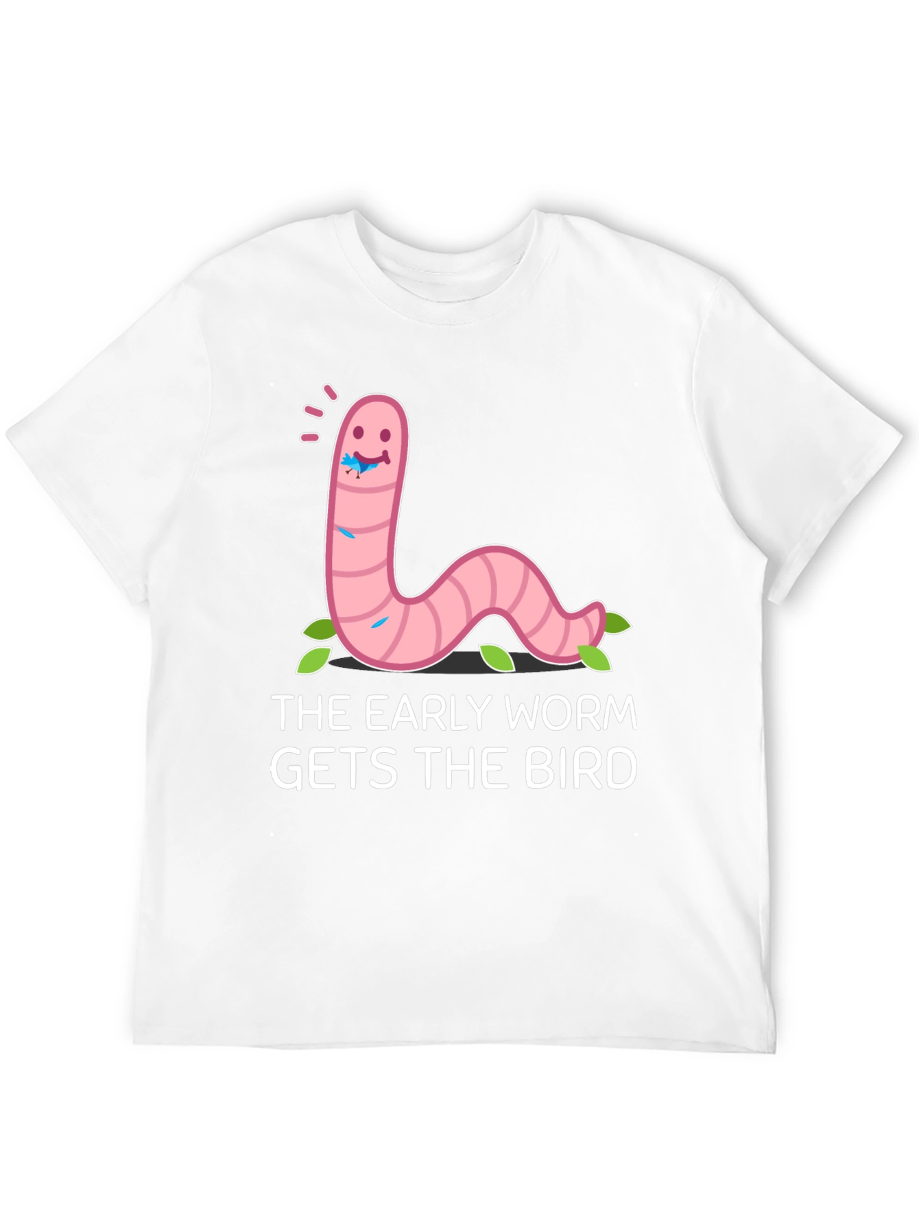 Black Early Worm Gets the Bird Graphic Tee view 12