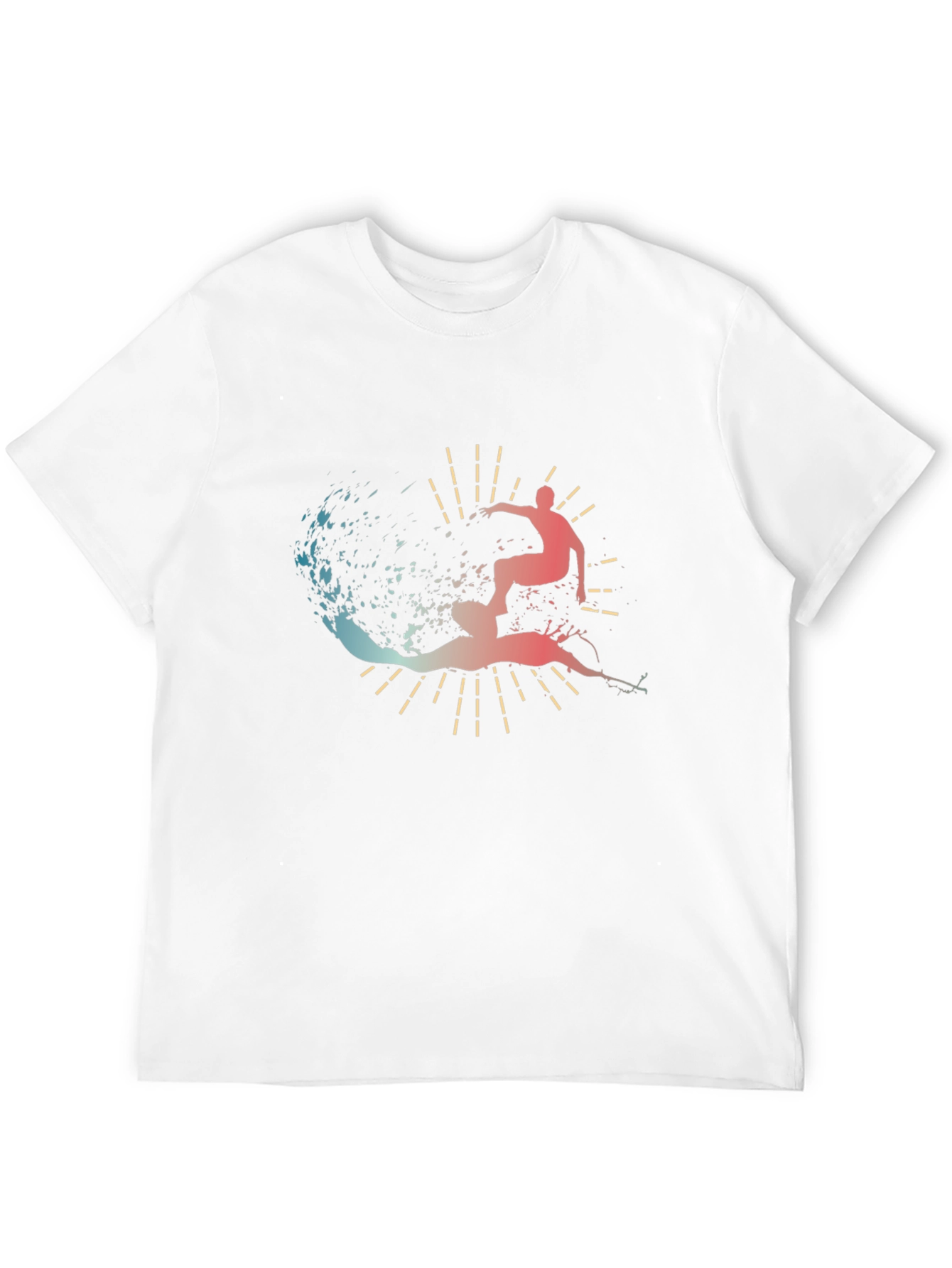 Black Surfer Silhouette Graphic Tee - Stylish Black Cotton T-Shirt view 12