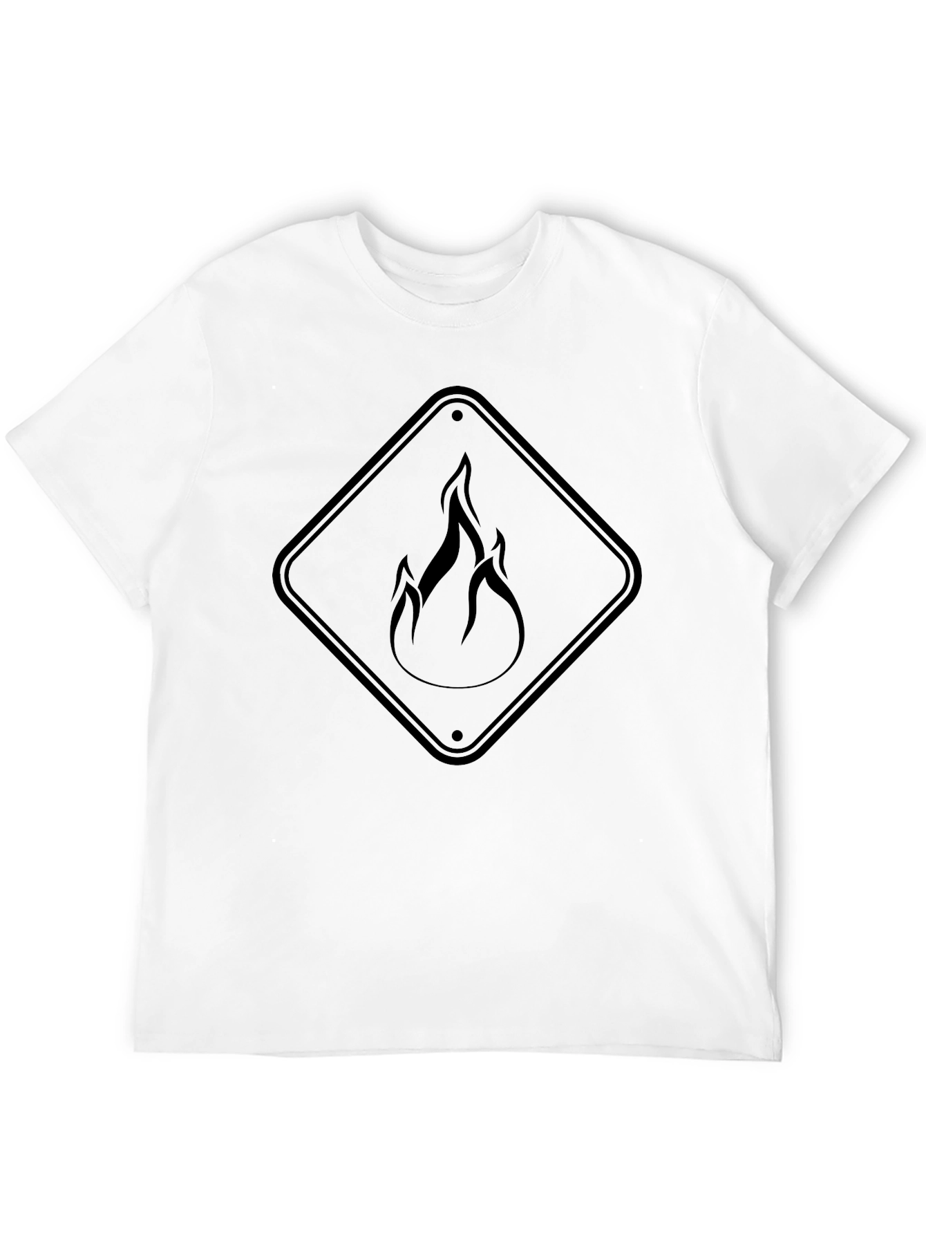 Black Flammable Hazard Symbol Black Graphic Tee view 12