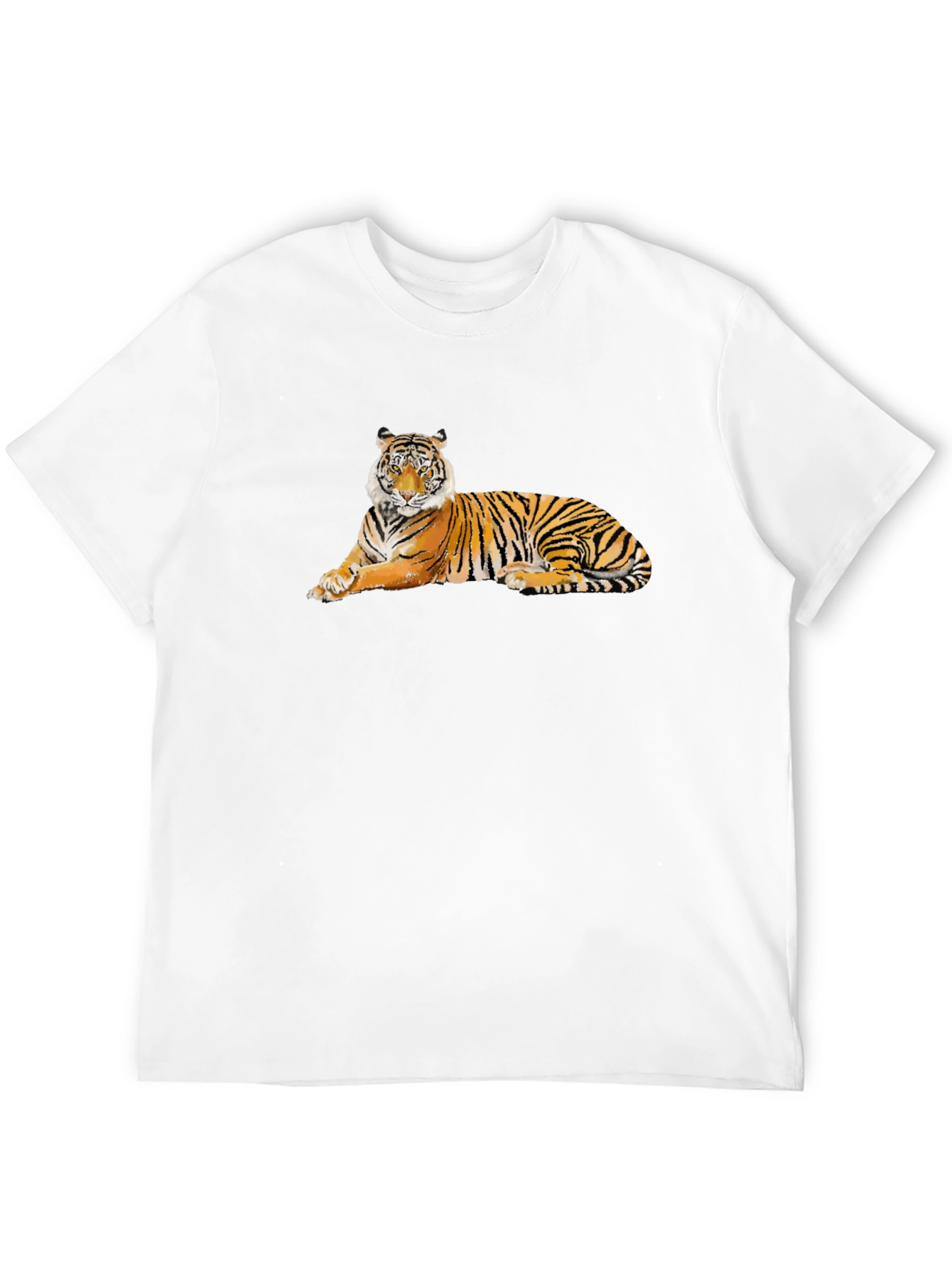 Black Cool Tiger Graphic T-Shirt - Black Cotton Tee view 12