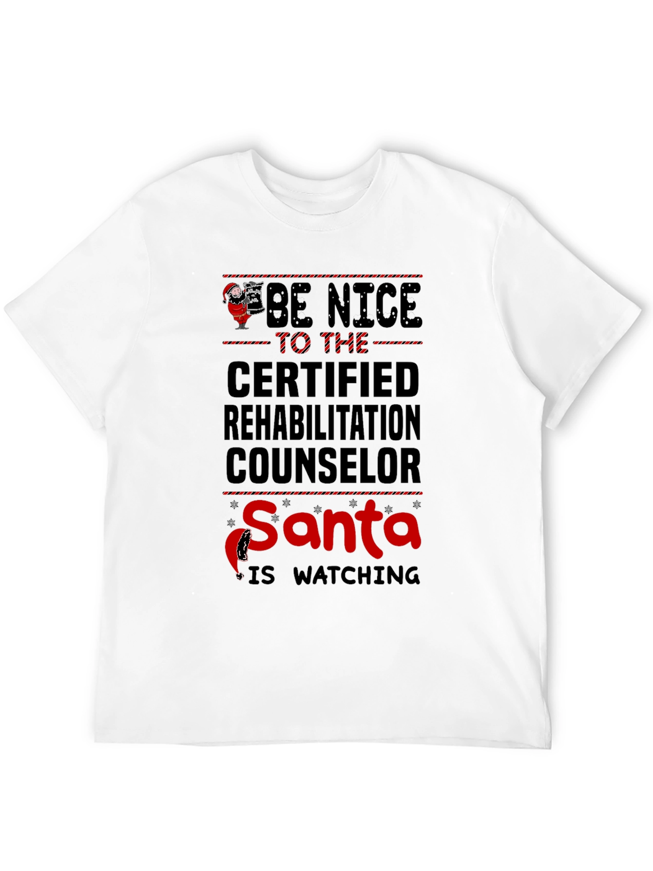 Black Funny Santa Certified Rehab Counselor T-Shirt view 12