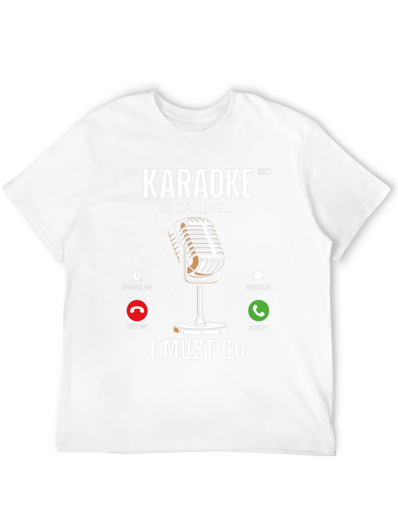 Black Karaoke Calling T-Shirt - Music Lover Tee view 12