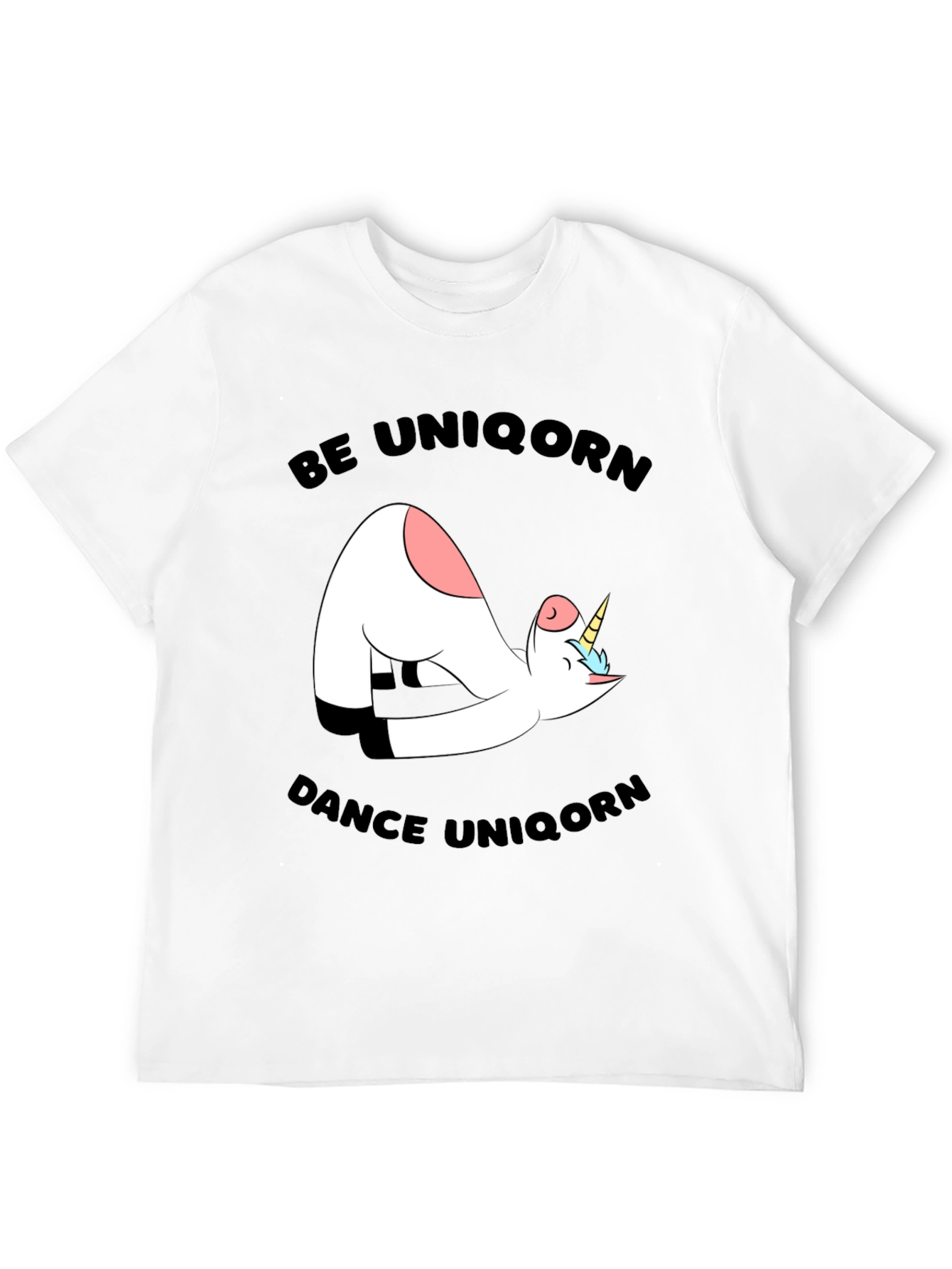 Black Funny Unicorn Yoga Graphic Black T-Shirt view 12
