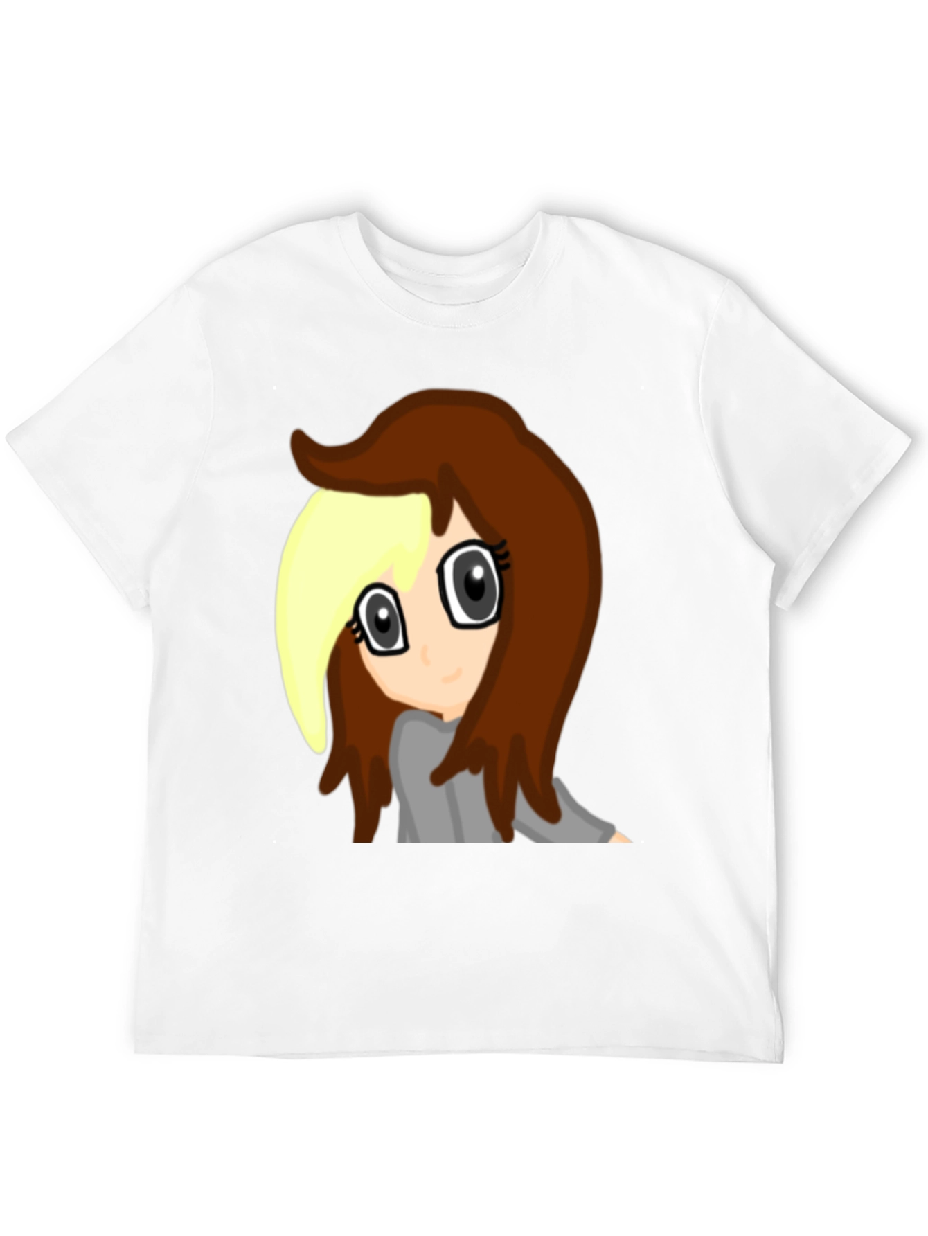 Black Anime Girl Graphic Tee - Black Cotton Comfort view 12