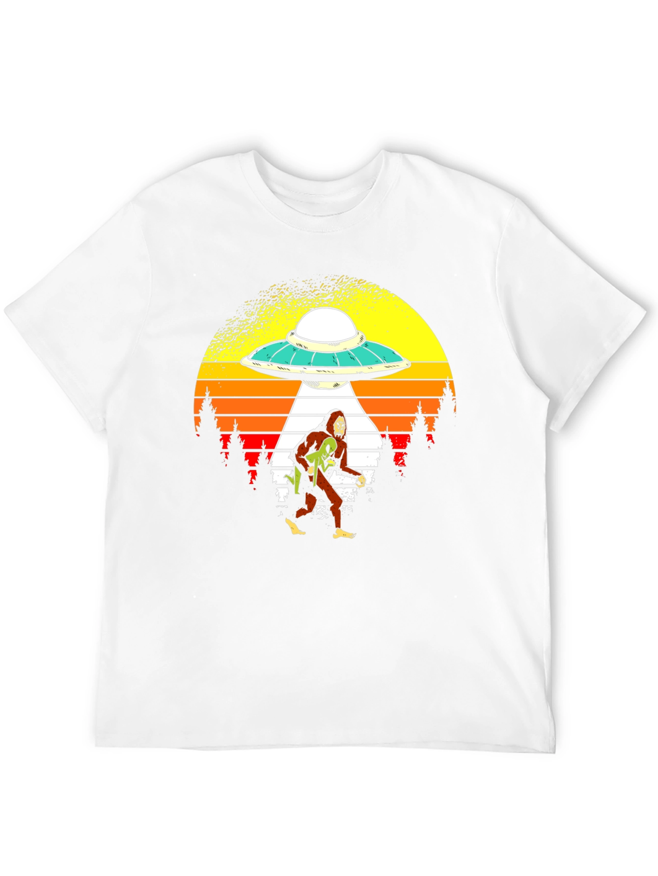 Black Bigfoot Alien Abduction Graphic Tee view 12