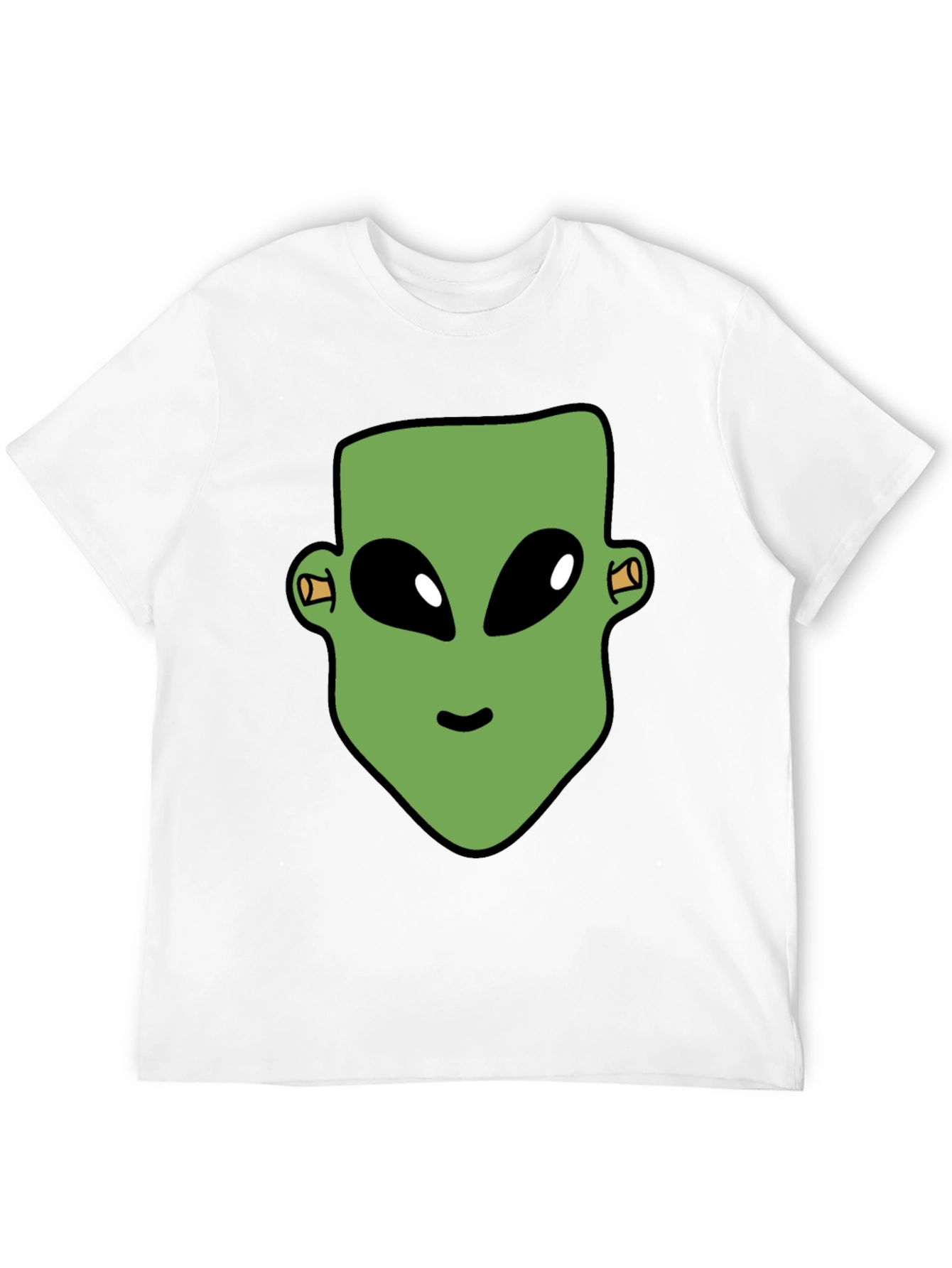 Black Alien Head Graphic Print Black T-Shirt view 12