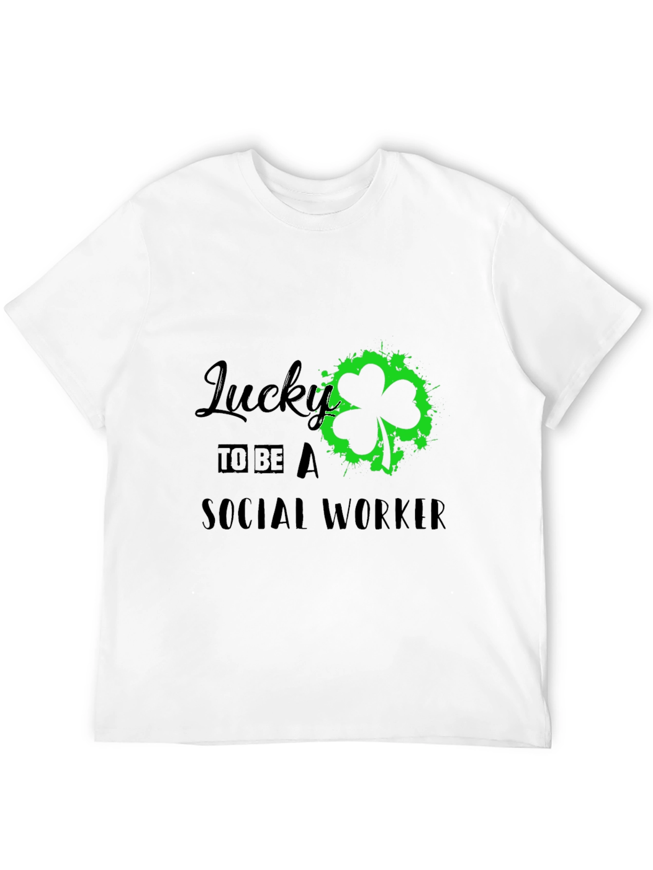 Black Lucky Social Worker Tee - St. Patrick's Day view 12