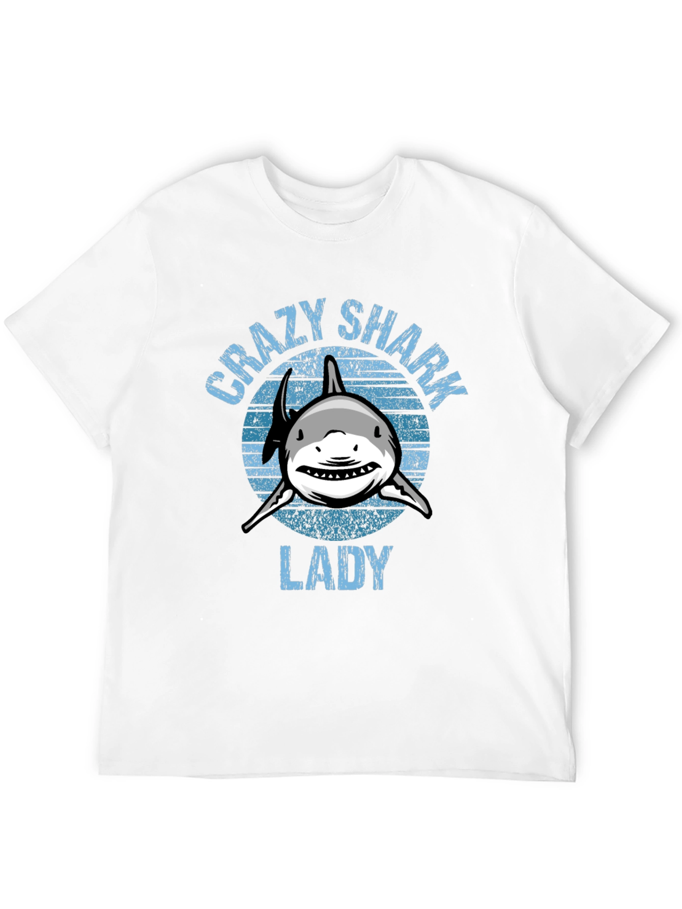 Black Crazy Shark Lady Graphic T-Shirt - Black view 12